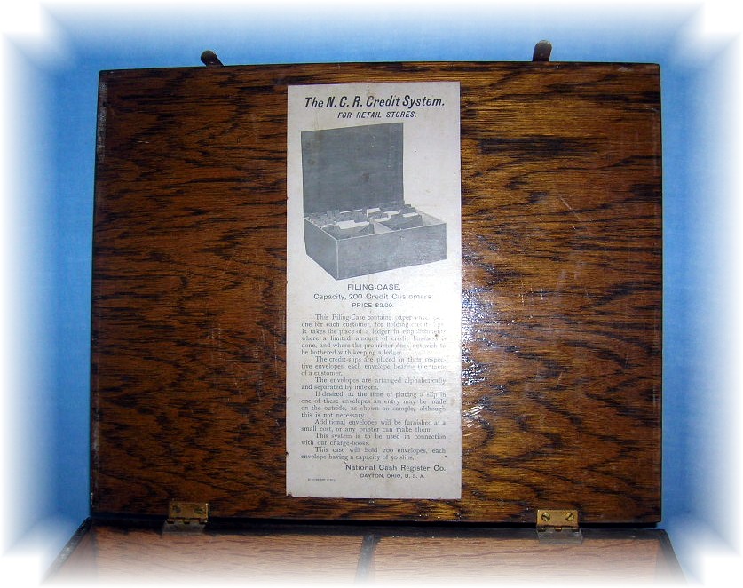 National Cash Register wood filing case box