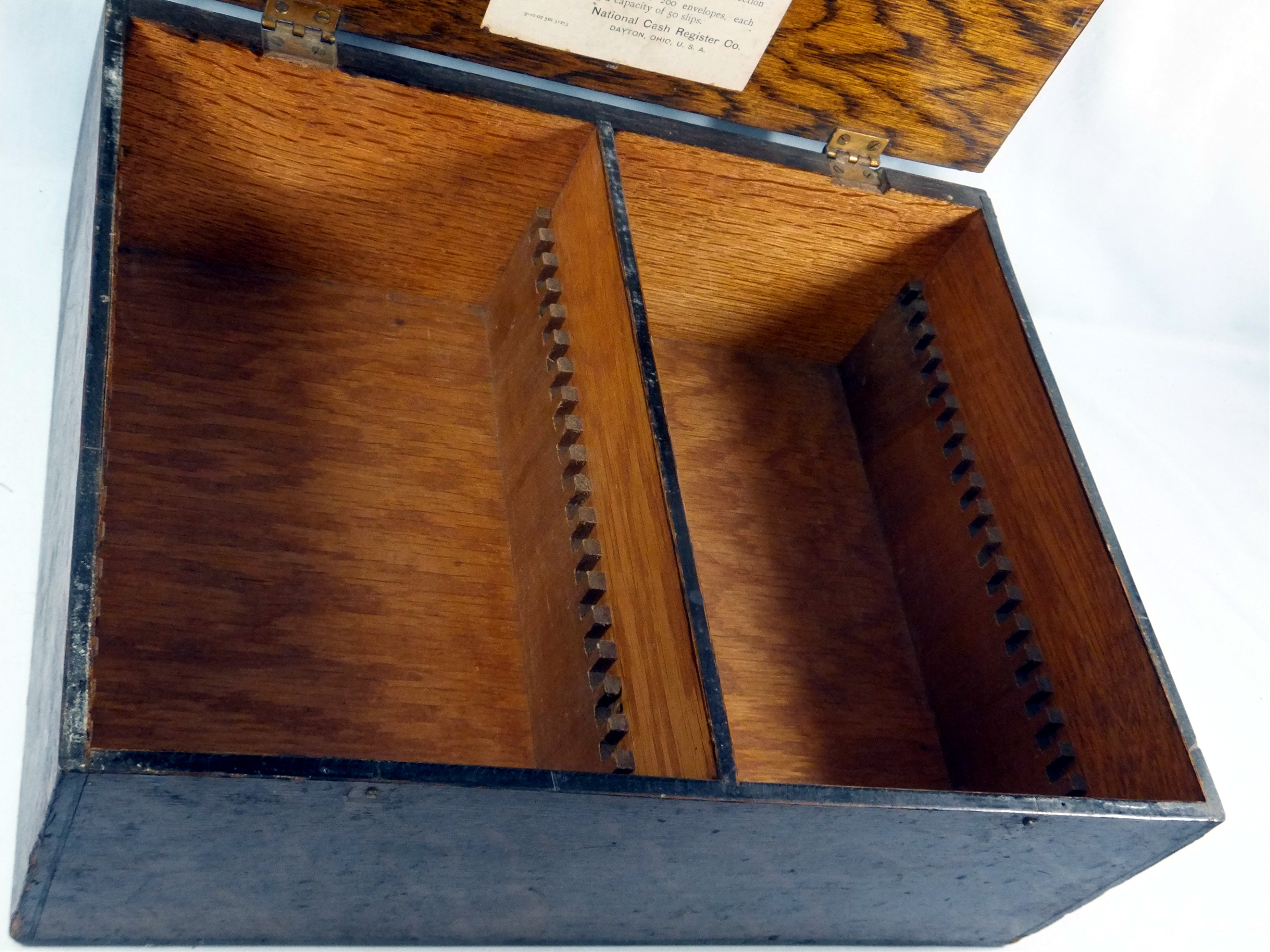 National Cash Register wood filing case box