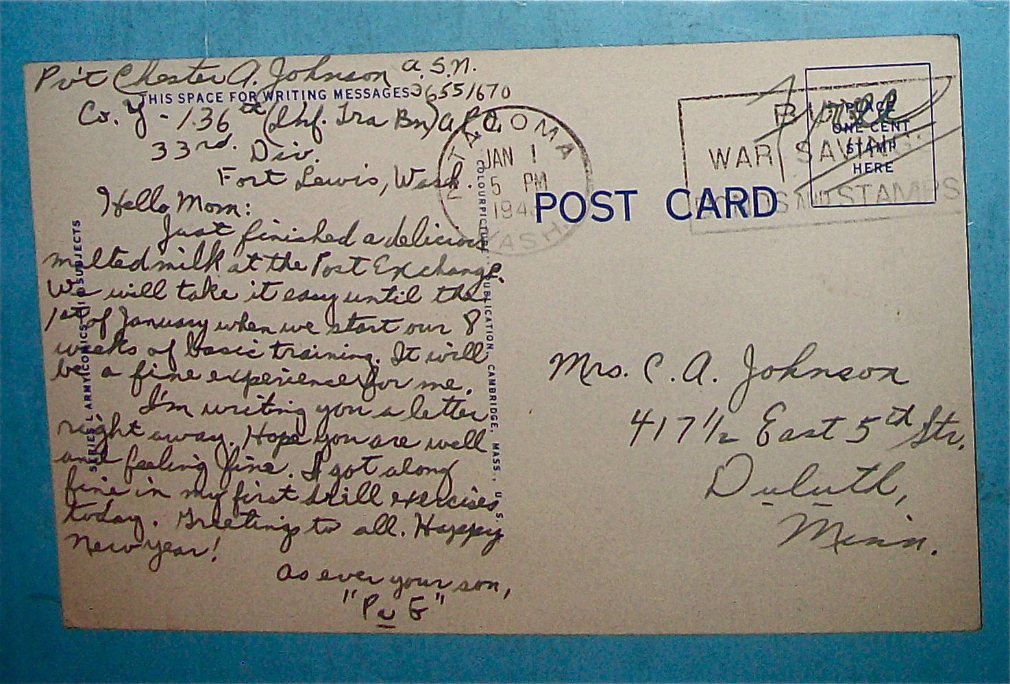 Military Man with One Ton Shoes Postcard