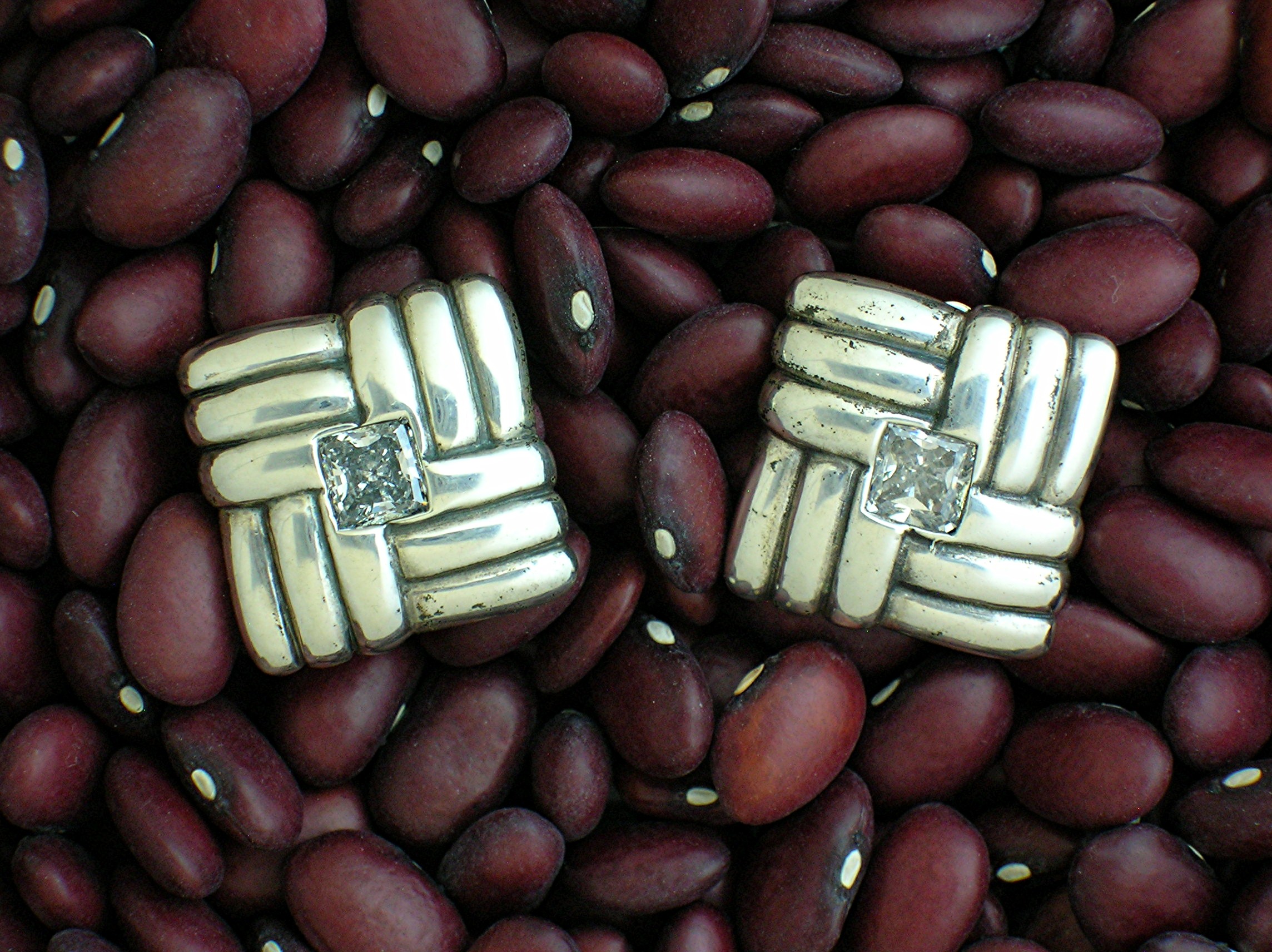 Earrings Sterling Silver KABANA CZ Clips