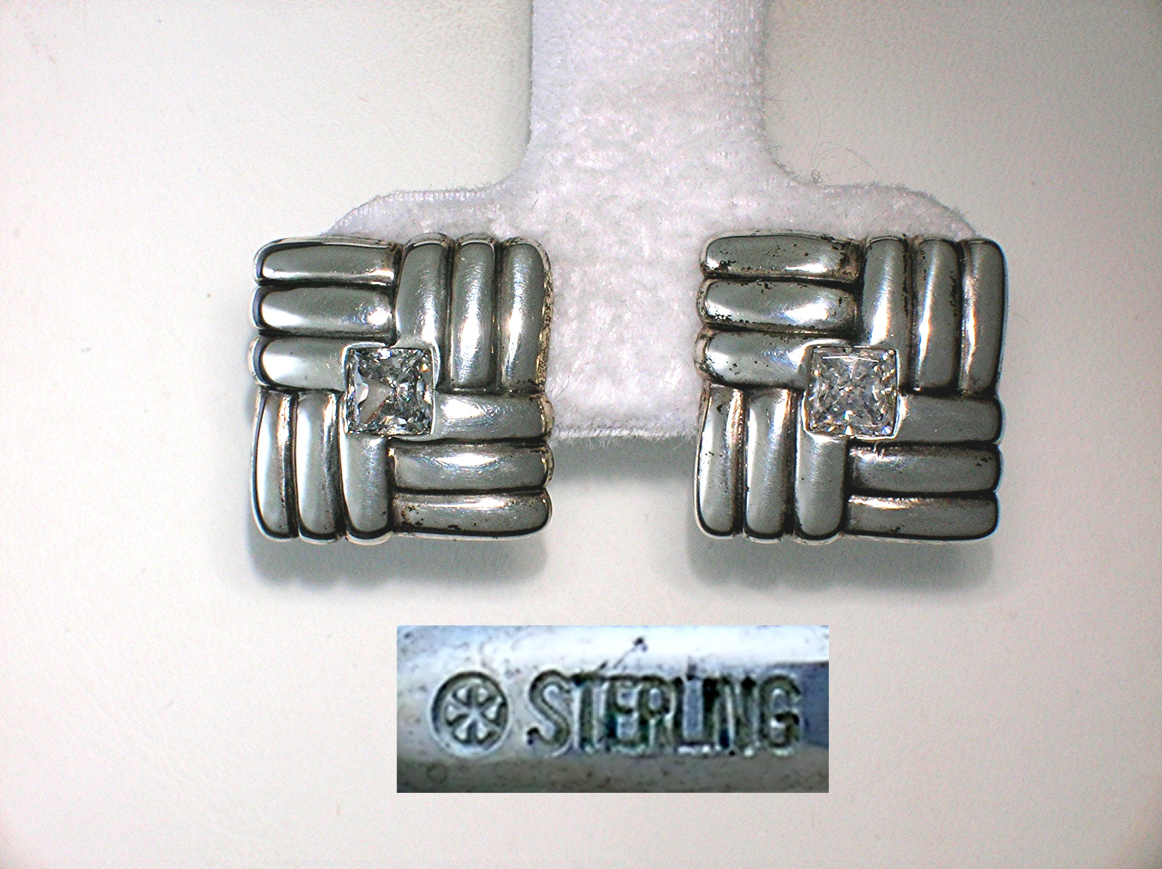 Earrings Sterling Silver KABANA CZ Clips