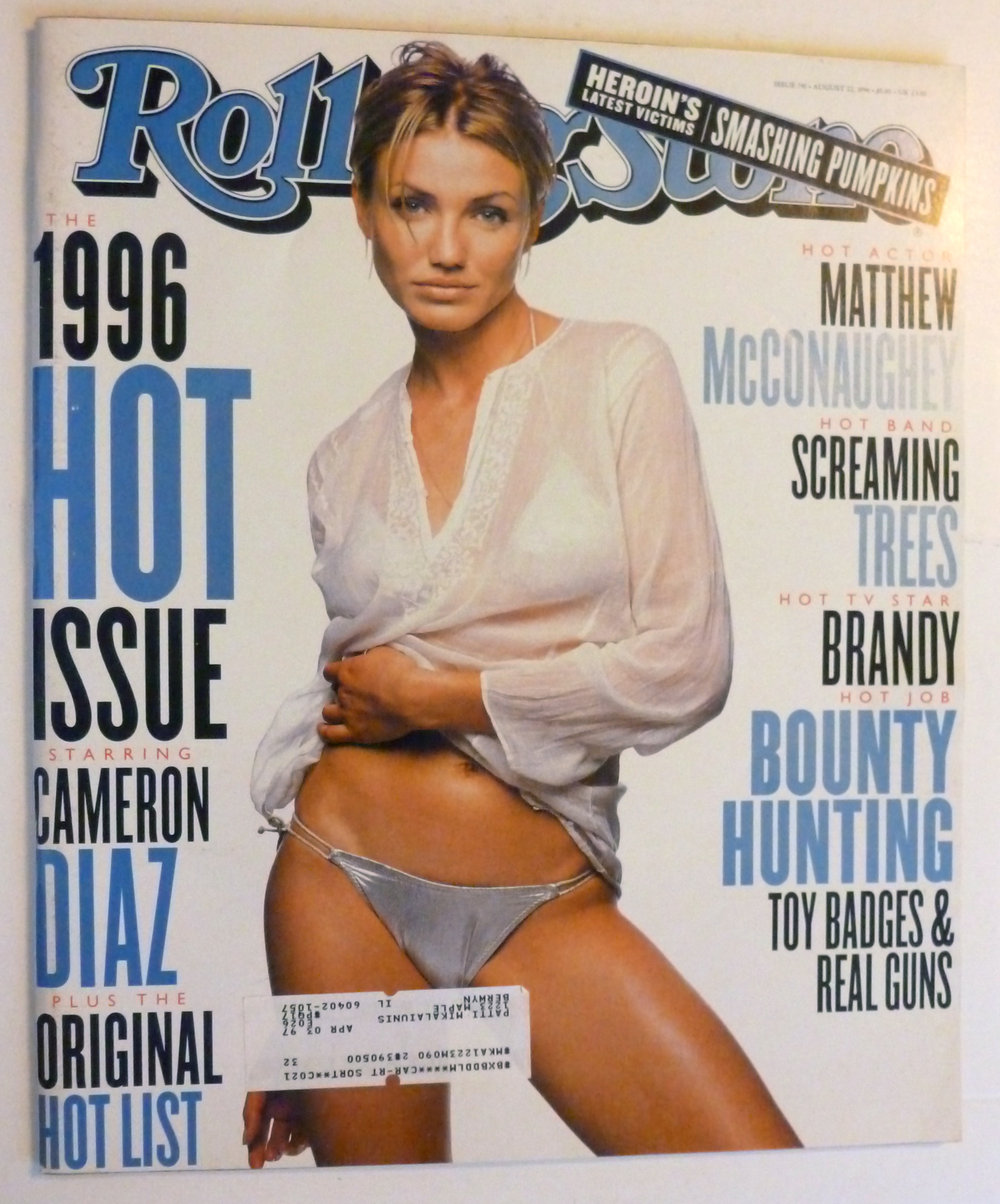 Rolling Stone Magazine August 22, 1996 Cameron Diaz