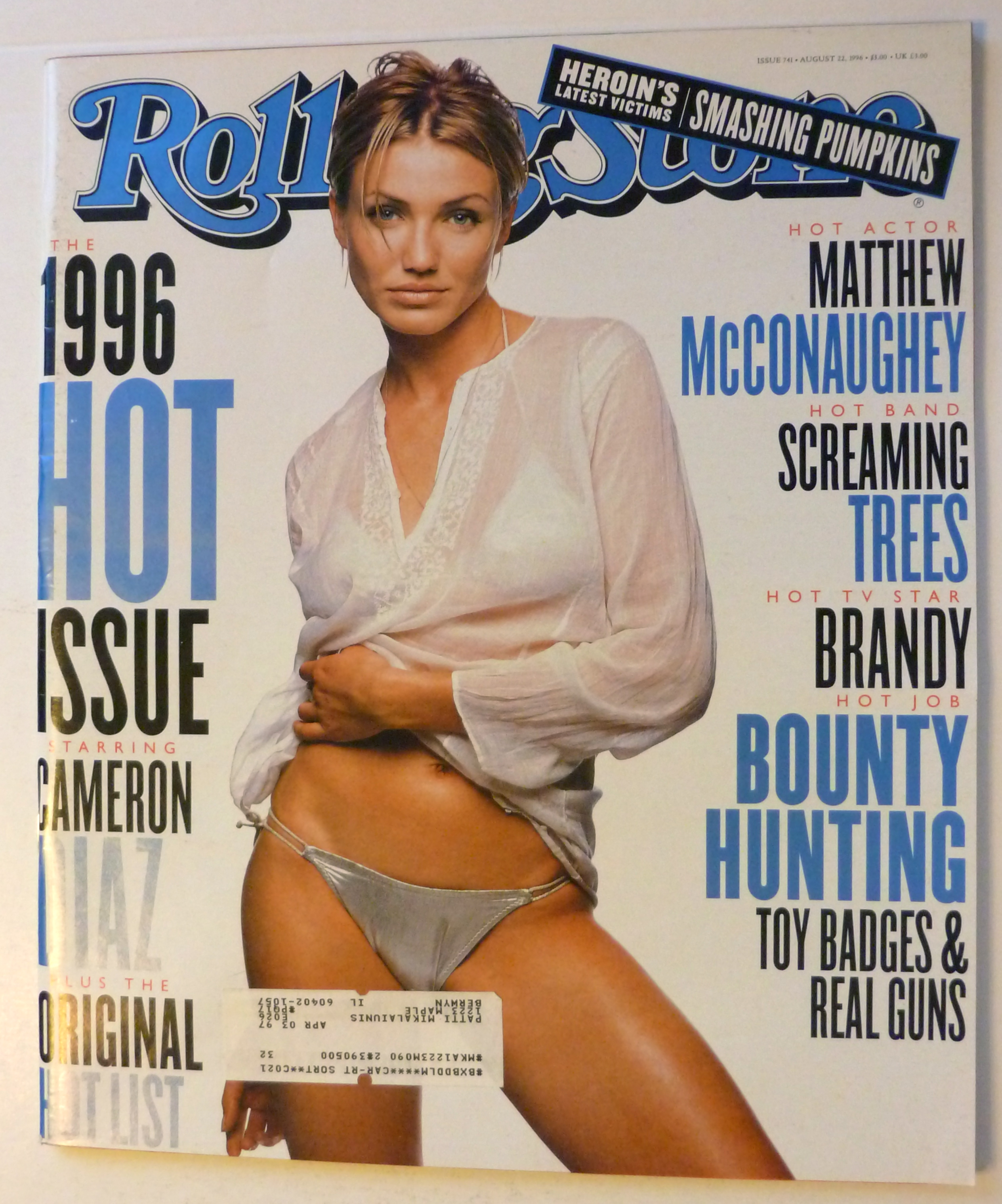 Rolling Stone Magazine August 22, 1996 Cameron Diaz