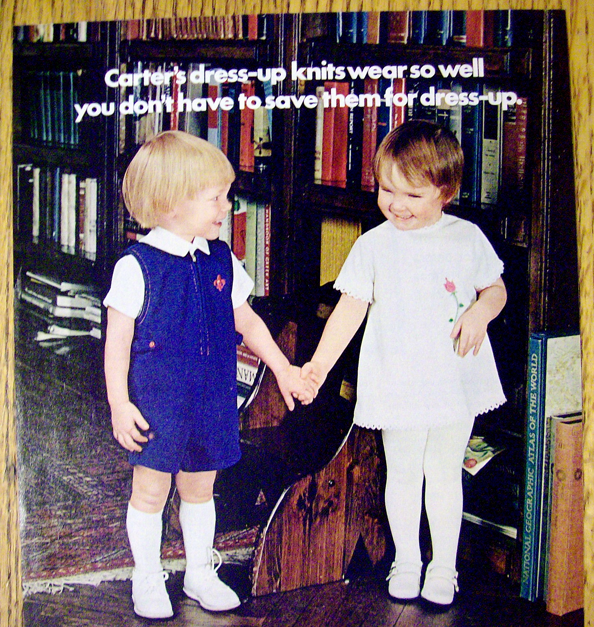 1972 Carter Dress Up Knits w/ 2 Children Holding Hands