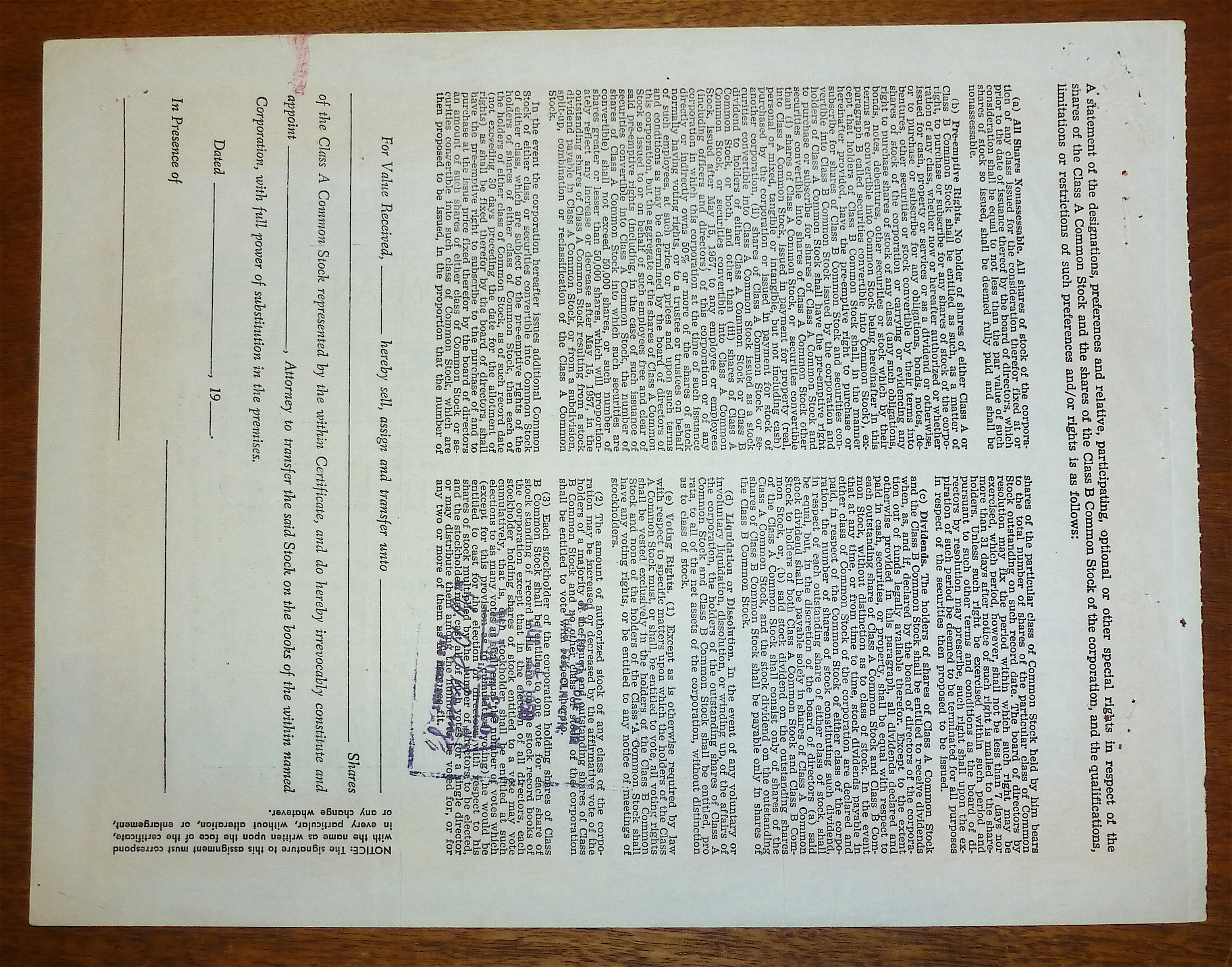 1958 Dewey Portland Cement Company Stock Certificate