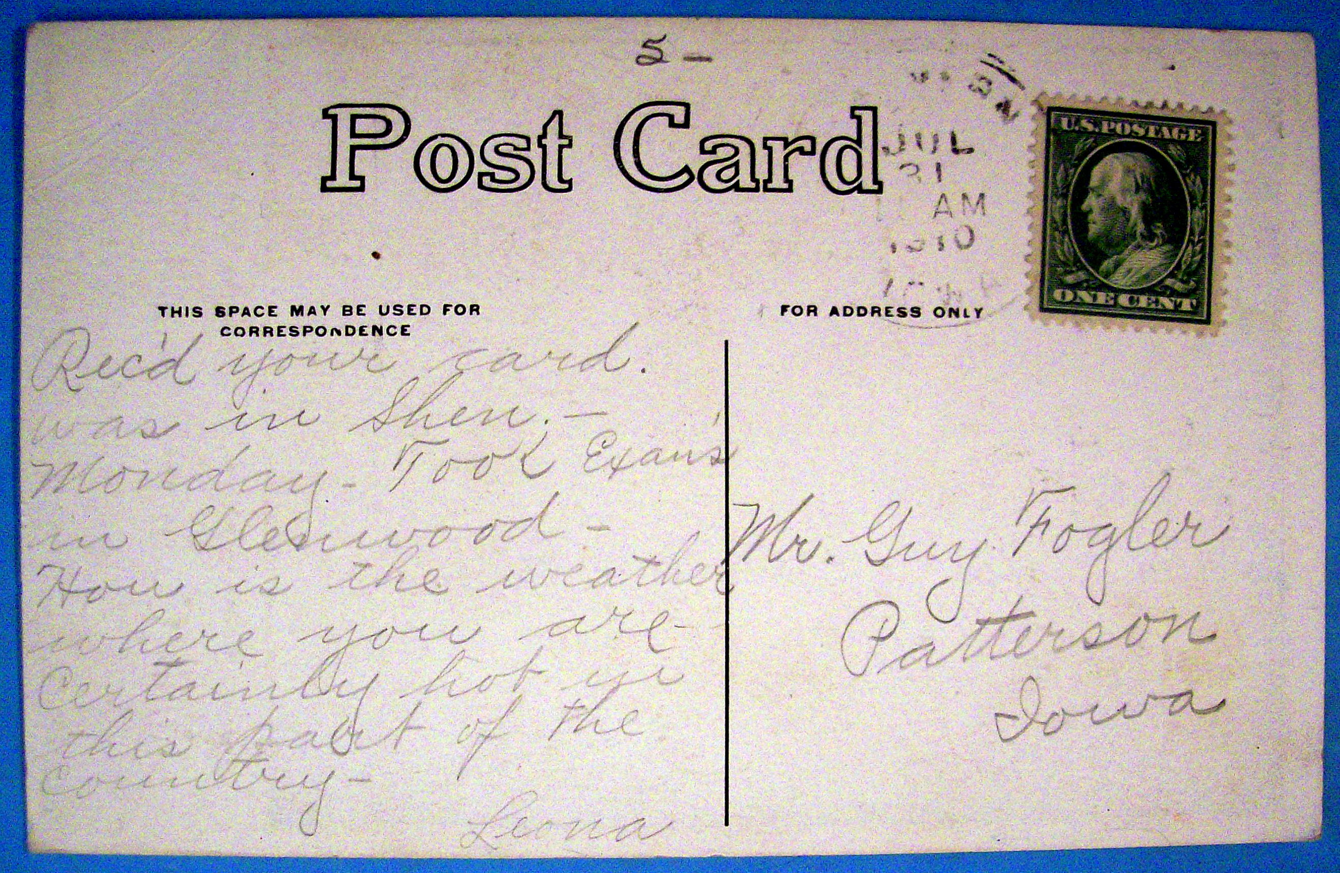 Mills County Fair & Races Postcard