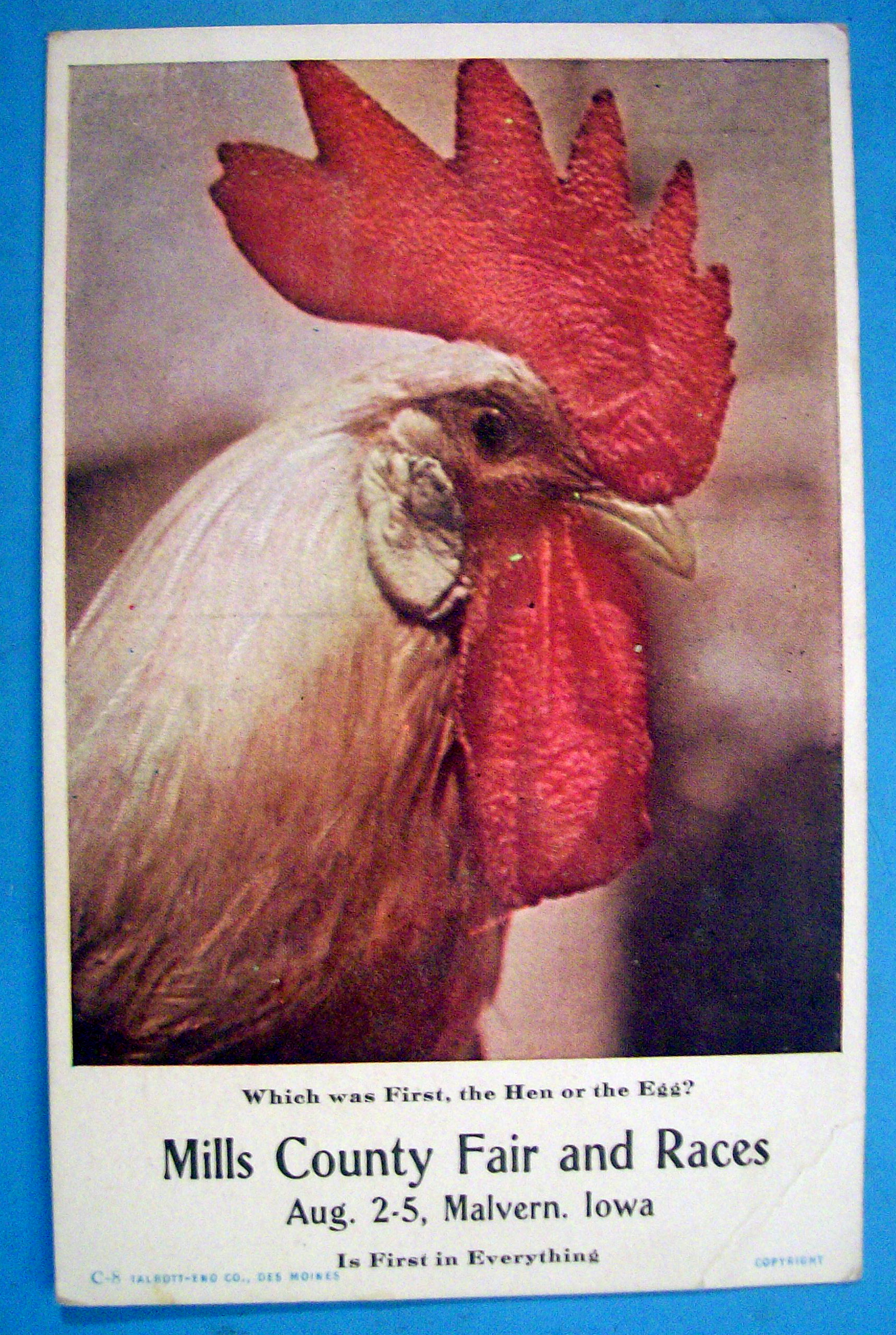 Mills County Fair & Races Postcard