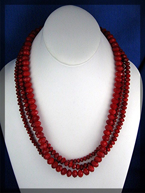 Donna Dressler Sterling Silver Red Crystal Necklace