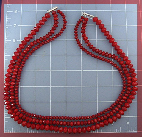 Donna Dressler Sterling Silver Red Crystal Necklace