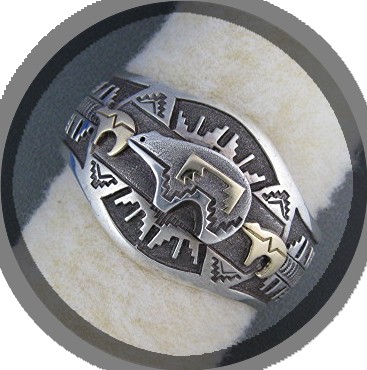 Navajo 14K Gold Sterling Silver John Begay Cuff