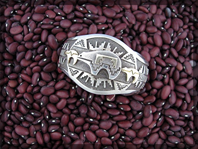 Navajo 14K Gold Sterling Silver John Begay Cuff