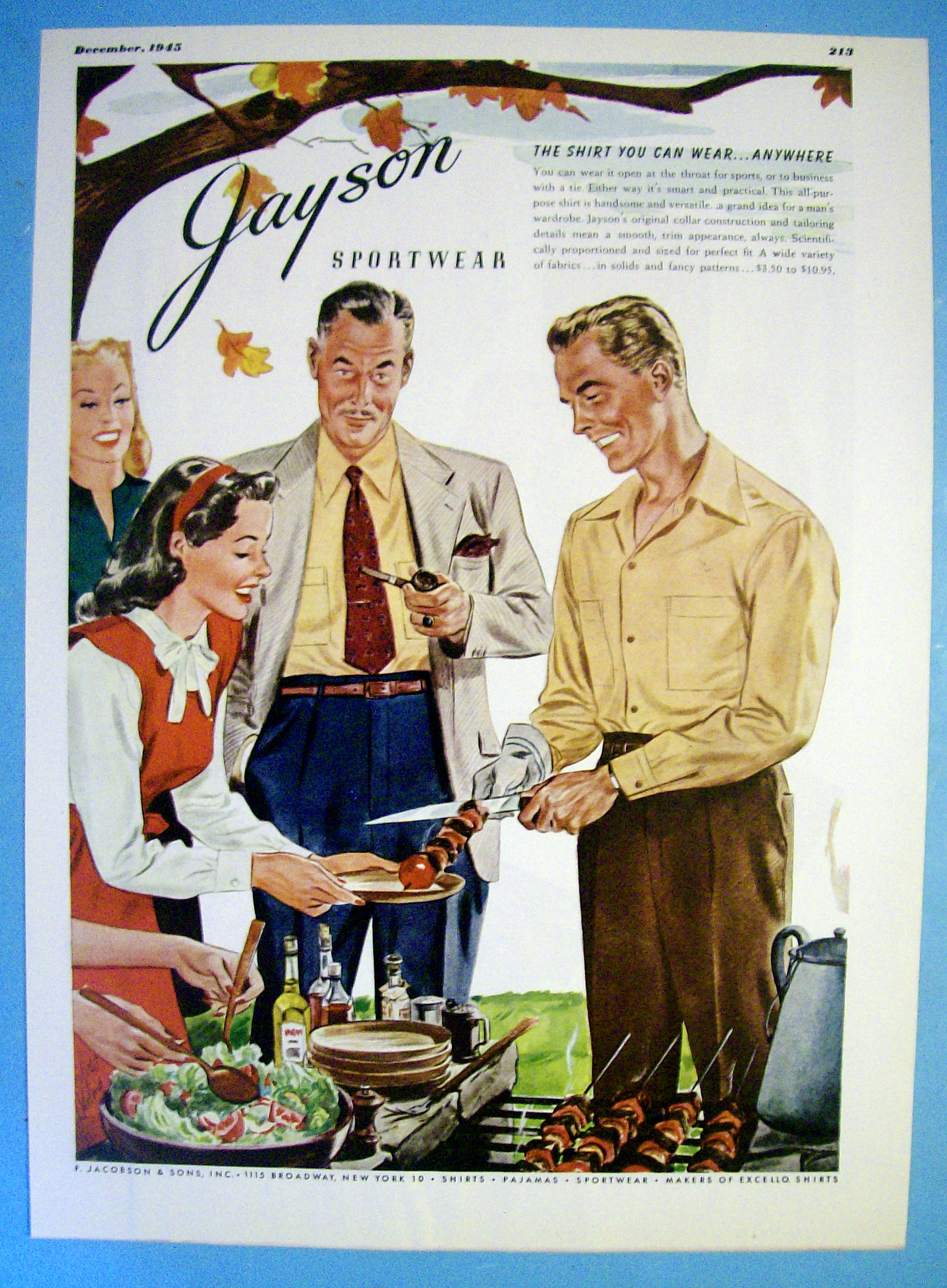 1945 Jayson Sportswear with People Grilling
