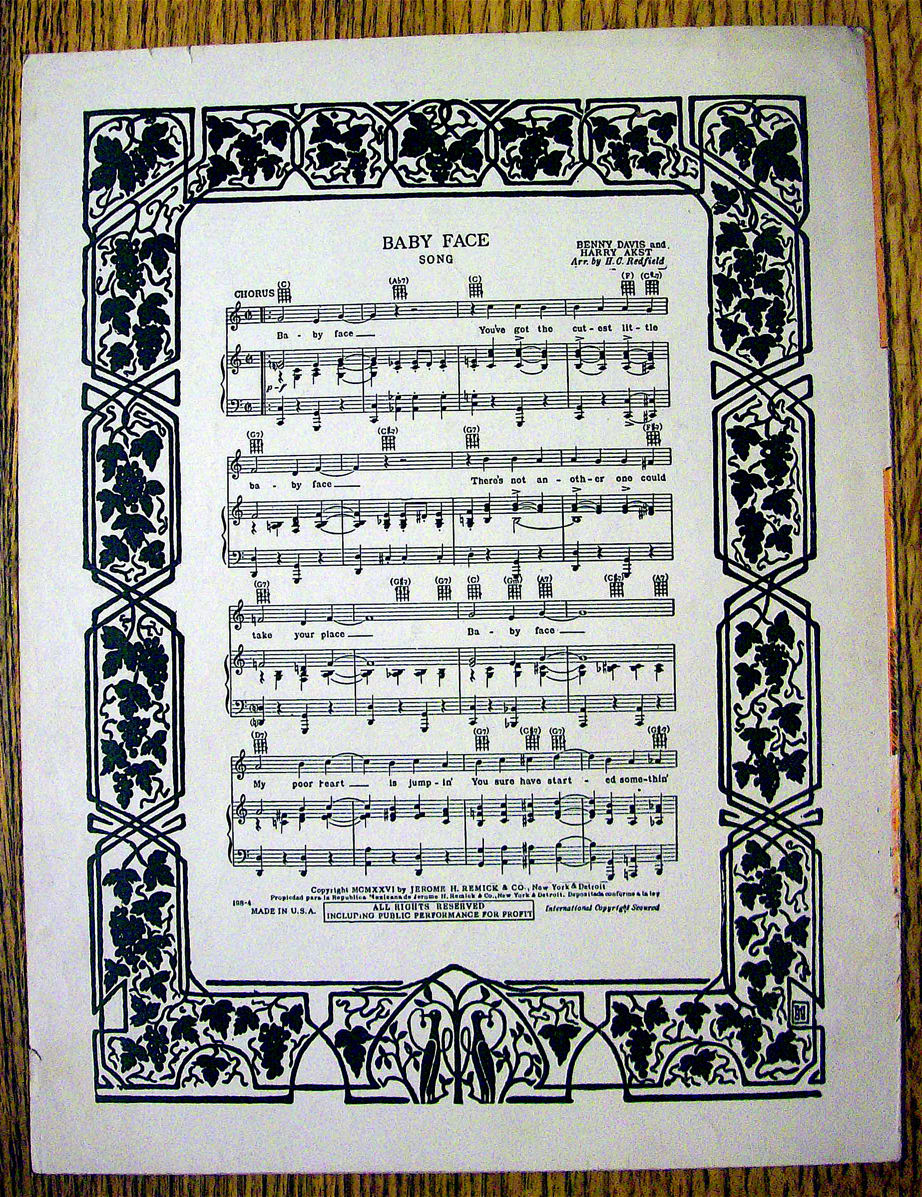 Sheet Music For 1926 Here I Am