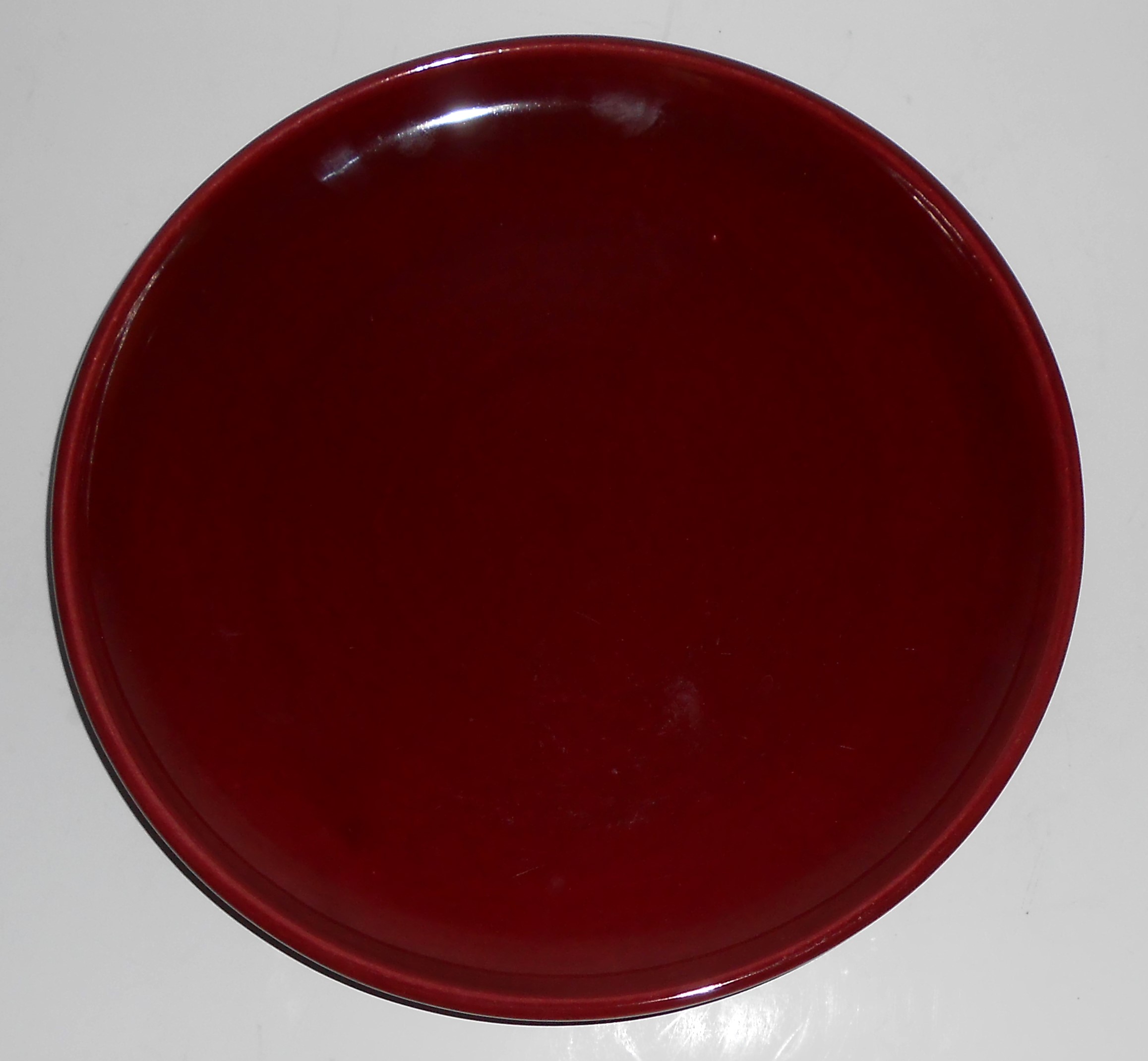 Bauer Pottery Mission Moderne Burgundy Dinner Plate