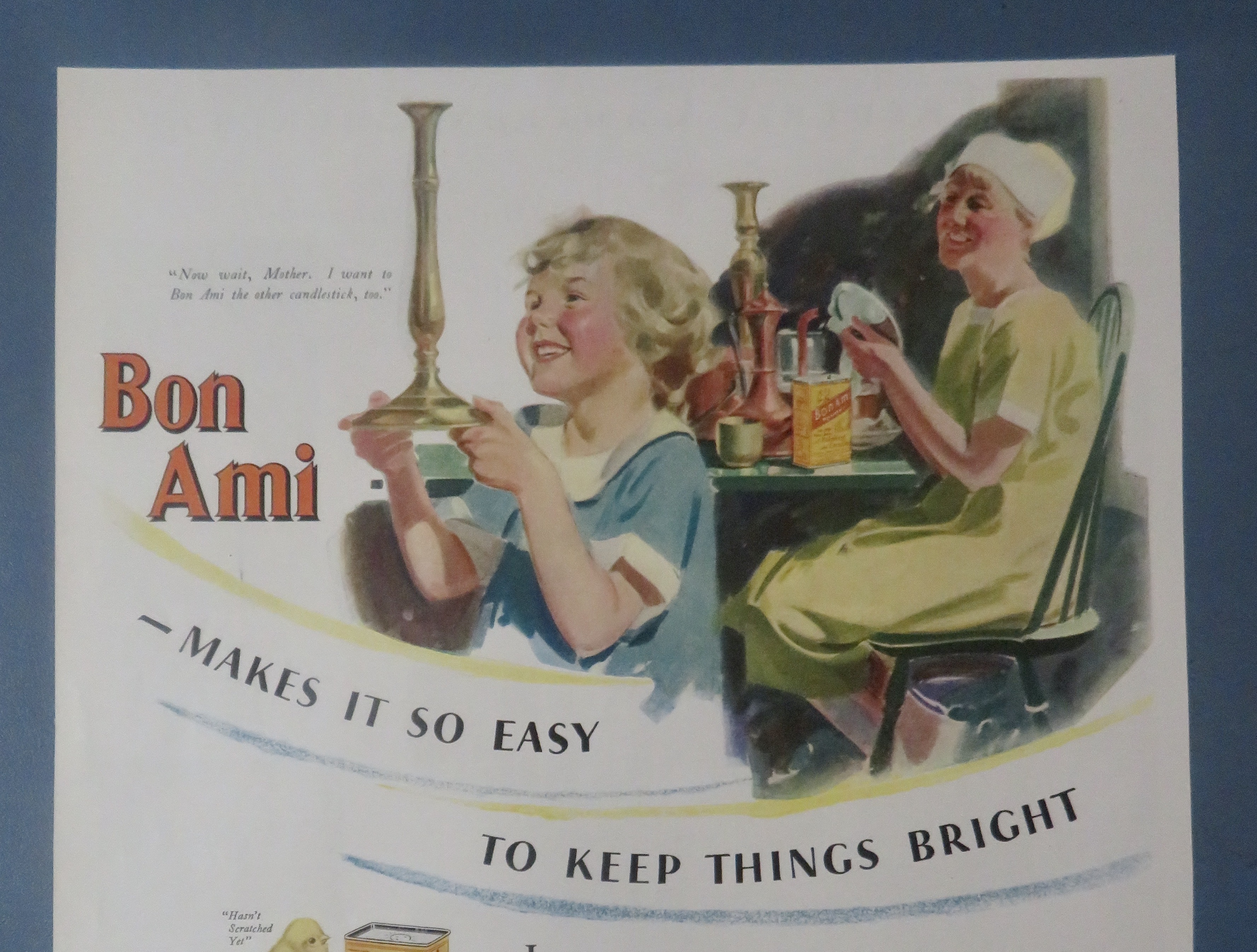 1930's Bon Ami with Woman Polishing Candle Holders