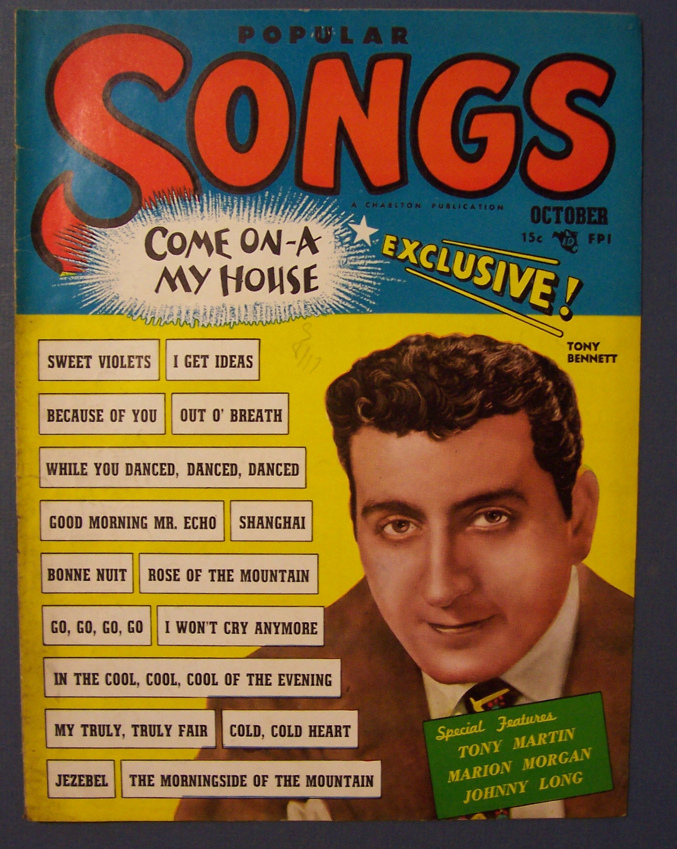 Popular Songs Magazine - Oct 1951 - Tony Bennett Cover