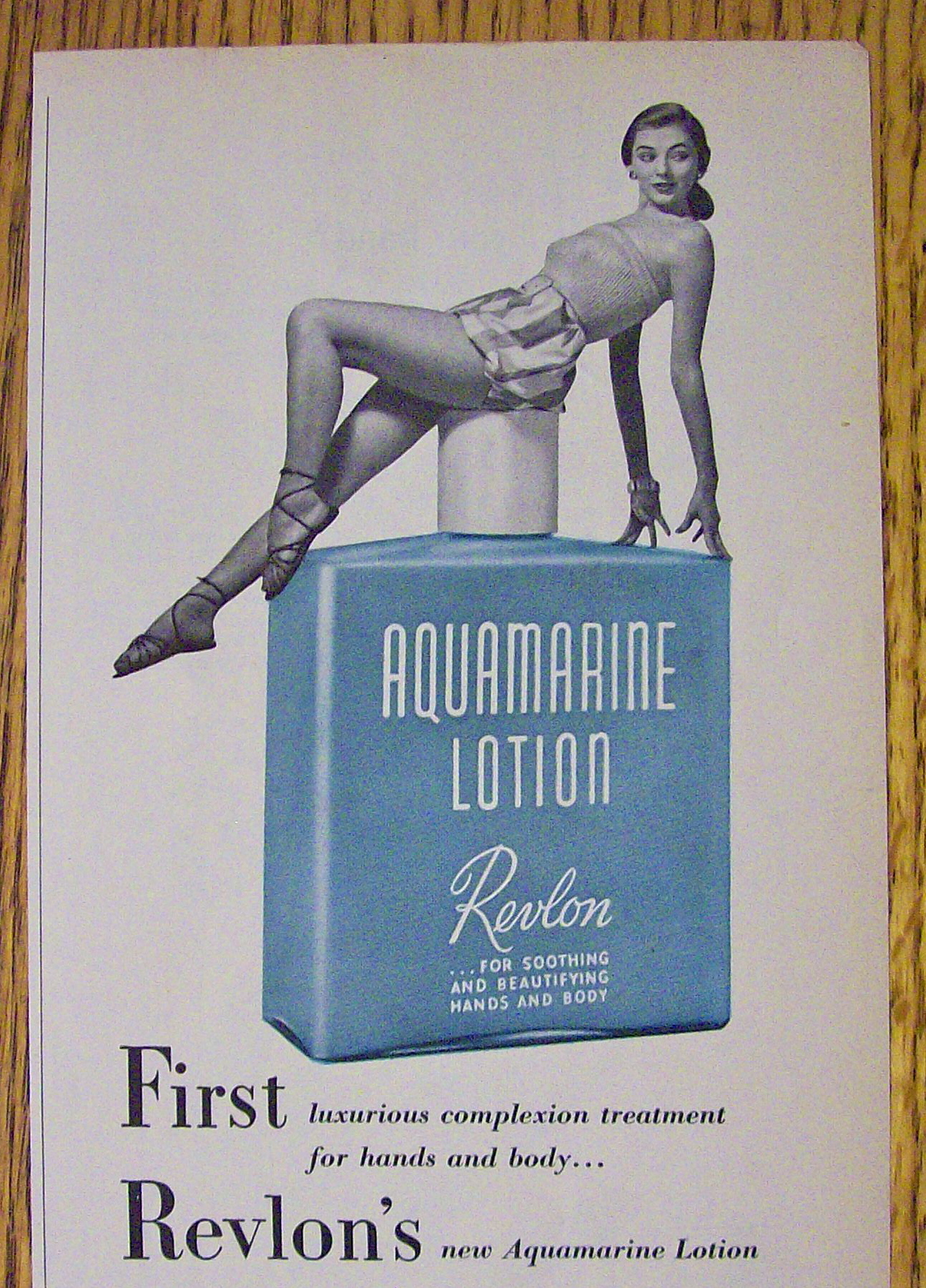 1951 Revlon Aquamarine Lotion with Lovely Woman