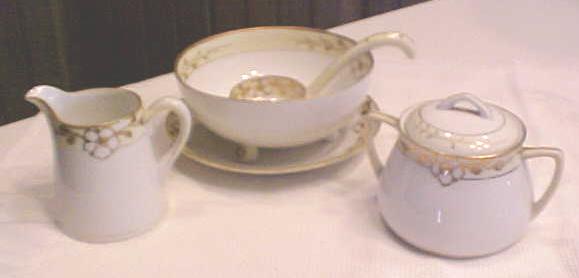 Nippon Hand Painted Creamer Sugar + More