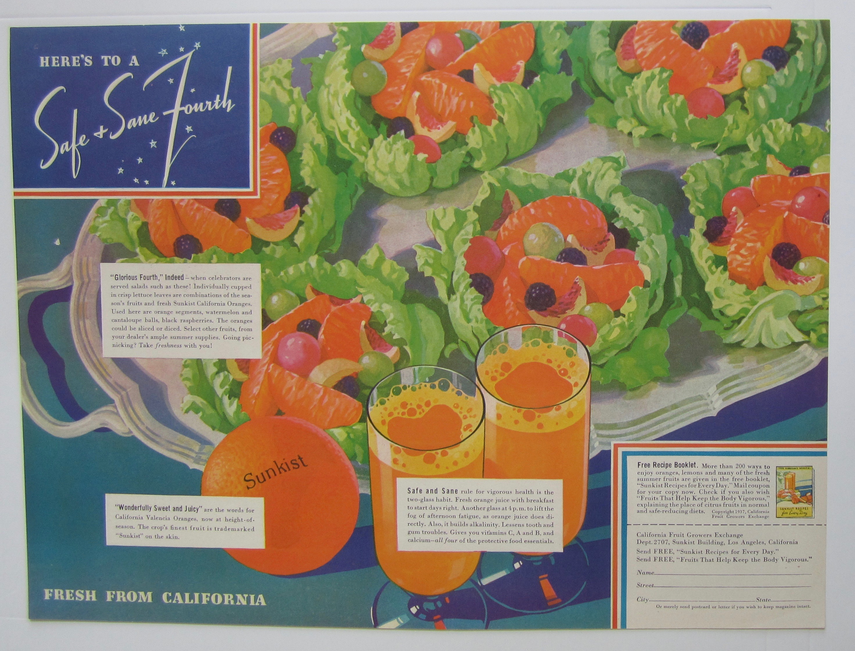 1937 Sunkist Oranges with a Safe & Sane Fourth