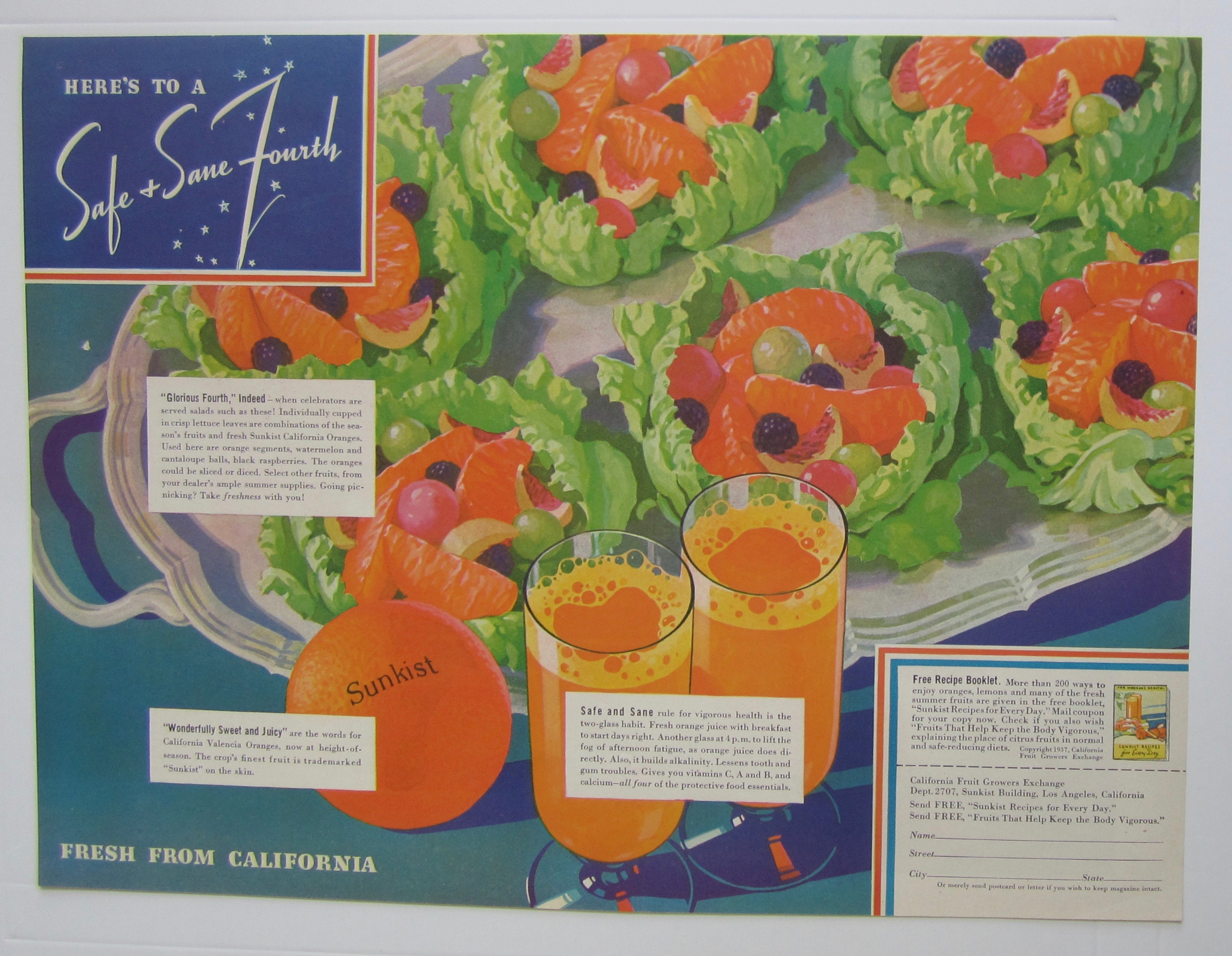 1937 Sunkist Oranges with a Safe & Sane Fourth