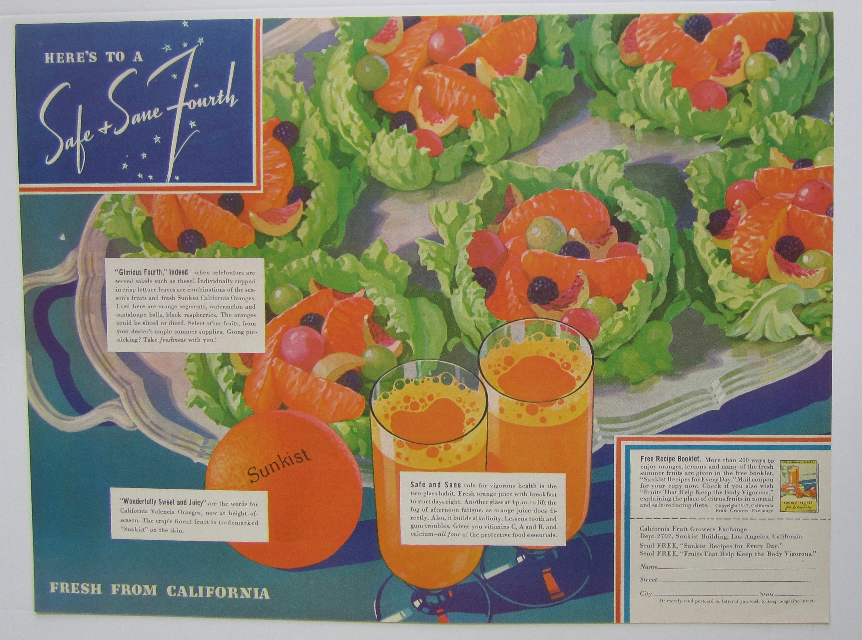 1937 Sunkist Oranges with a Safe & Sane Fourth