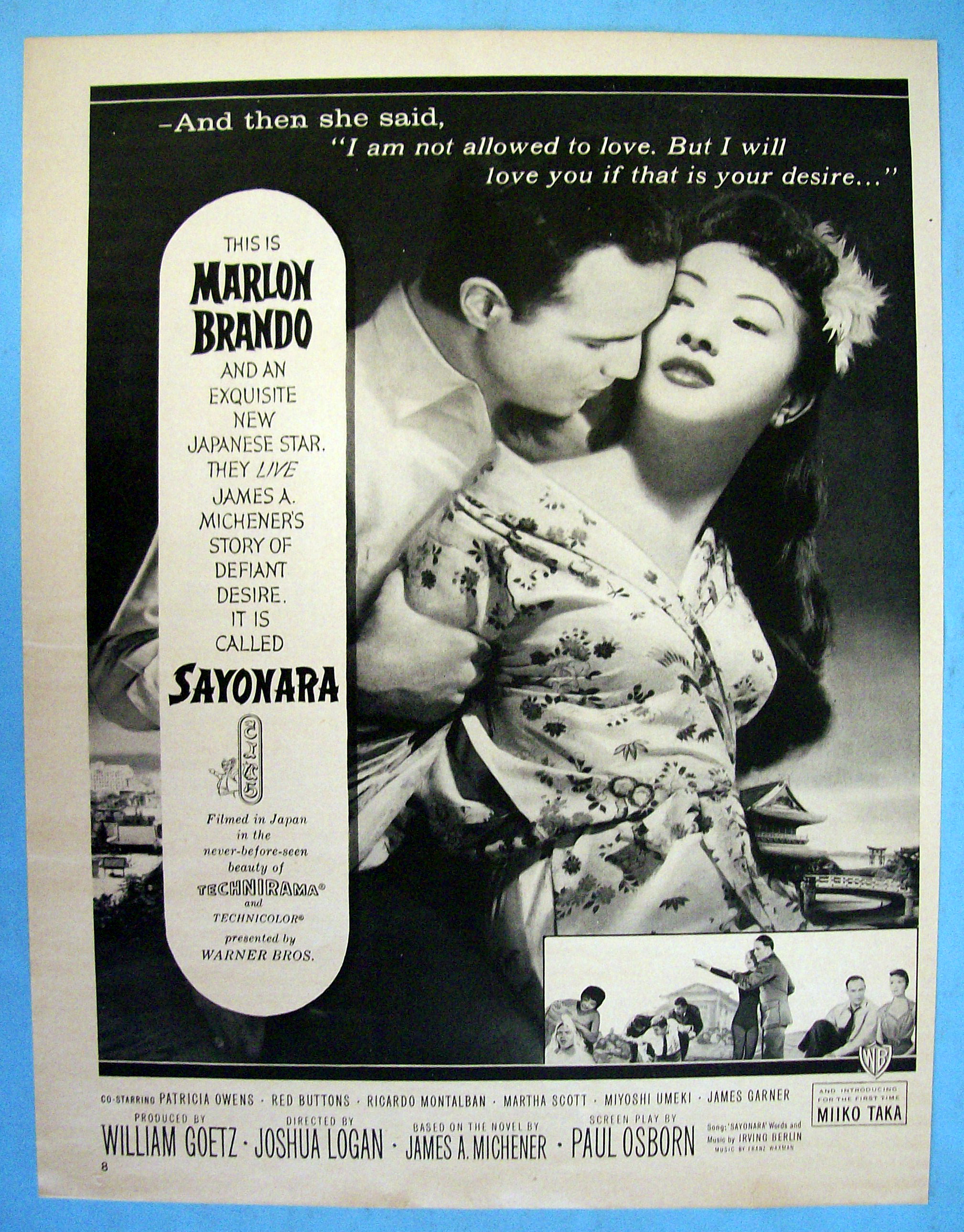 1957 Sayonara w/Japanese Star Milko Taka