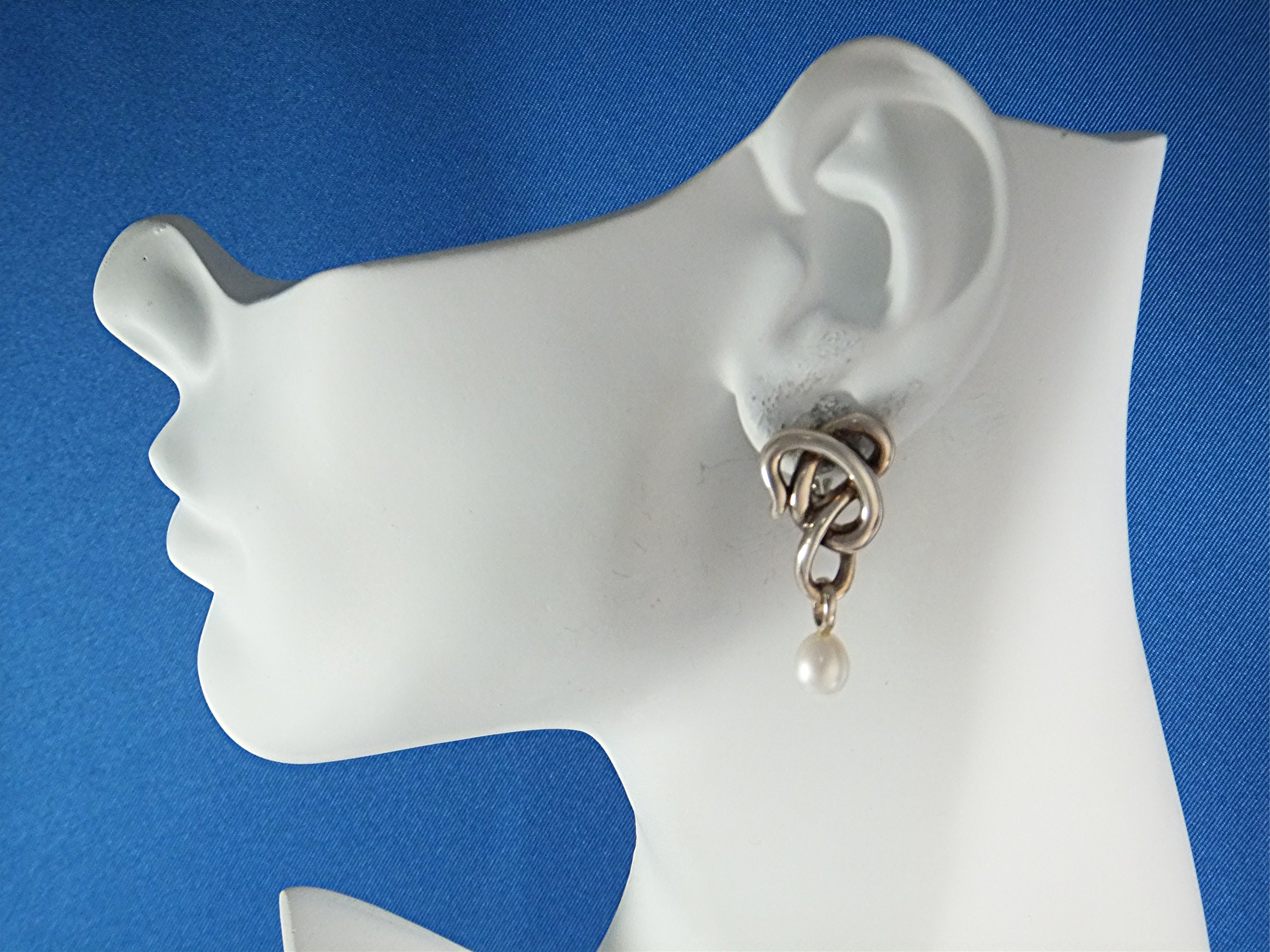 Earrings Sterling Silver Freshwater Pearl A.C Studio