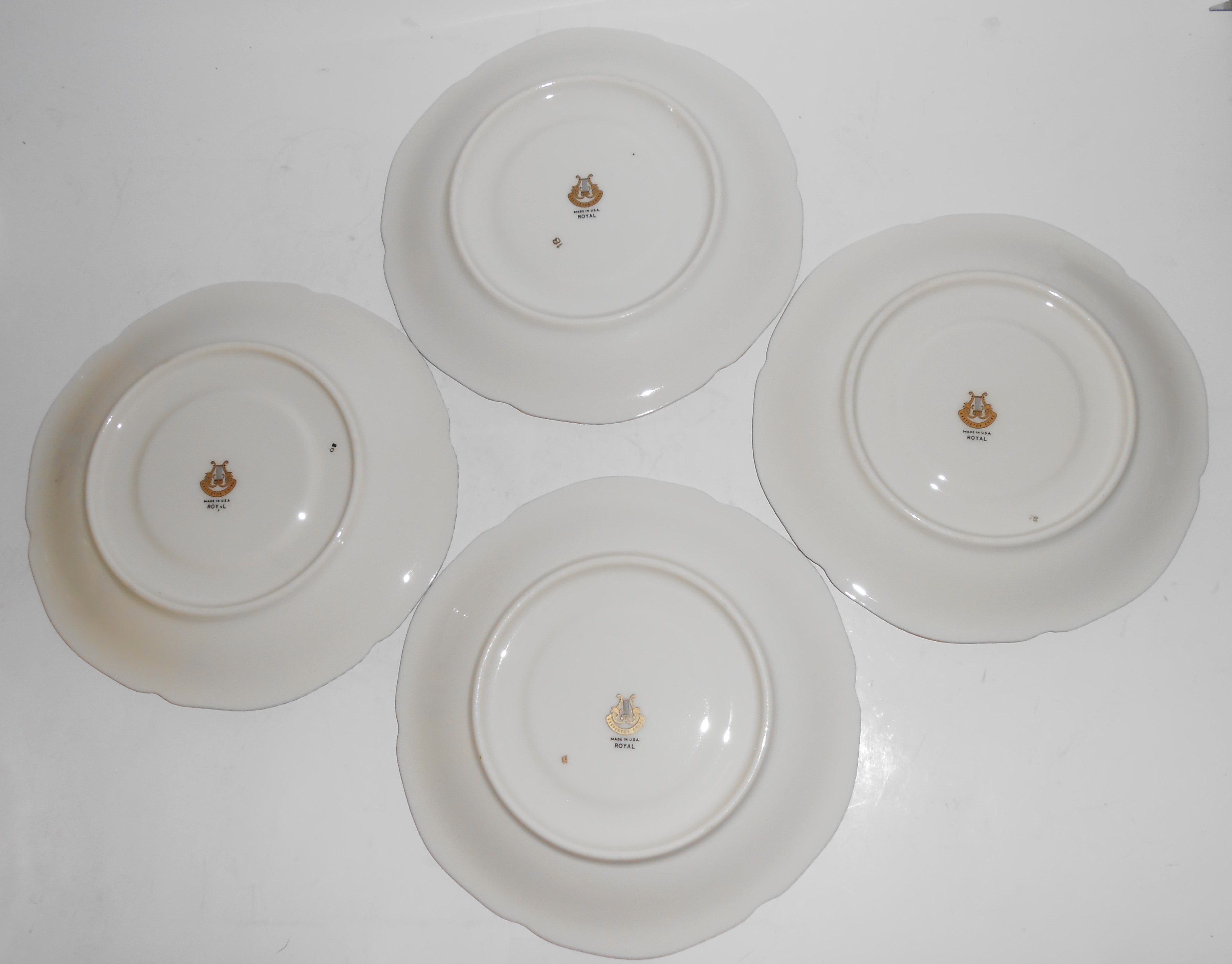 Castleton Fine China Gold ROYAL Set/4 Saucers