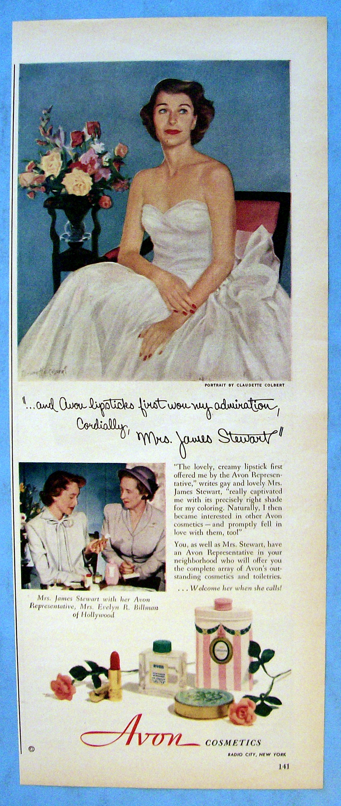 1951 Avon Cosmetics with Mrs. James Stewart