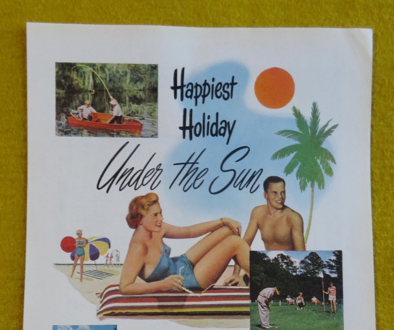 1951 Florida with Woman & Man Sitting on the Beach