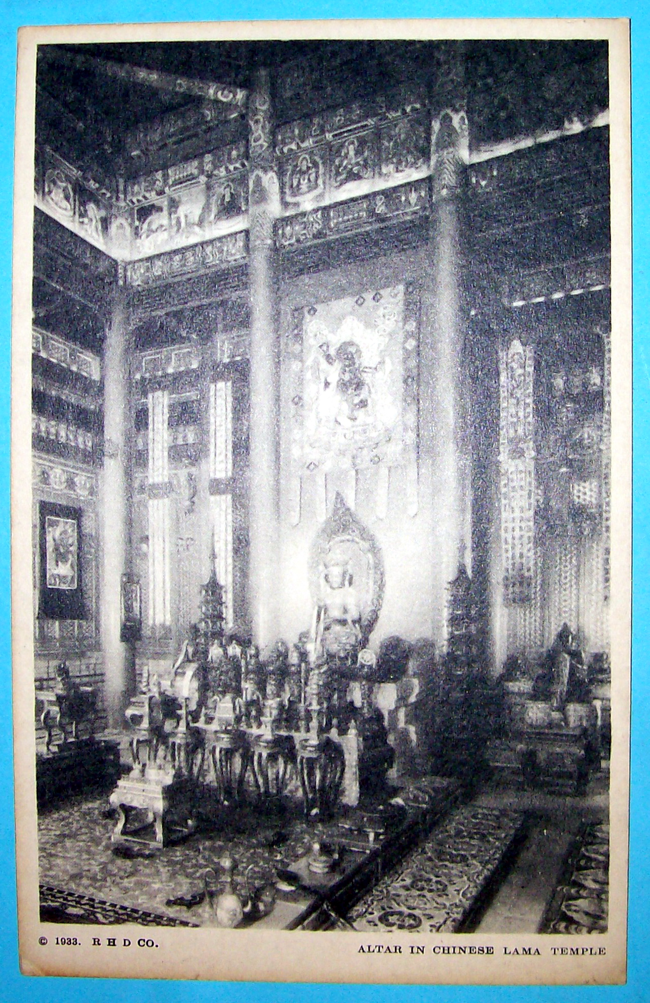 Altar in Chinese Lama Temple Postcard (Chicago Fair)