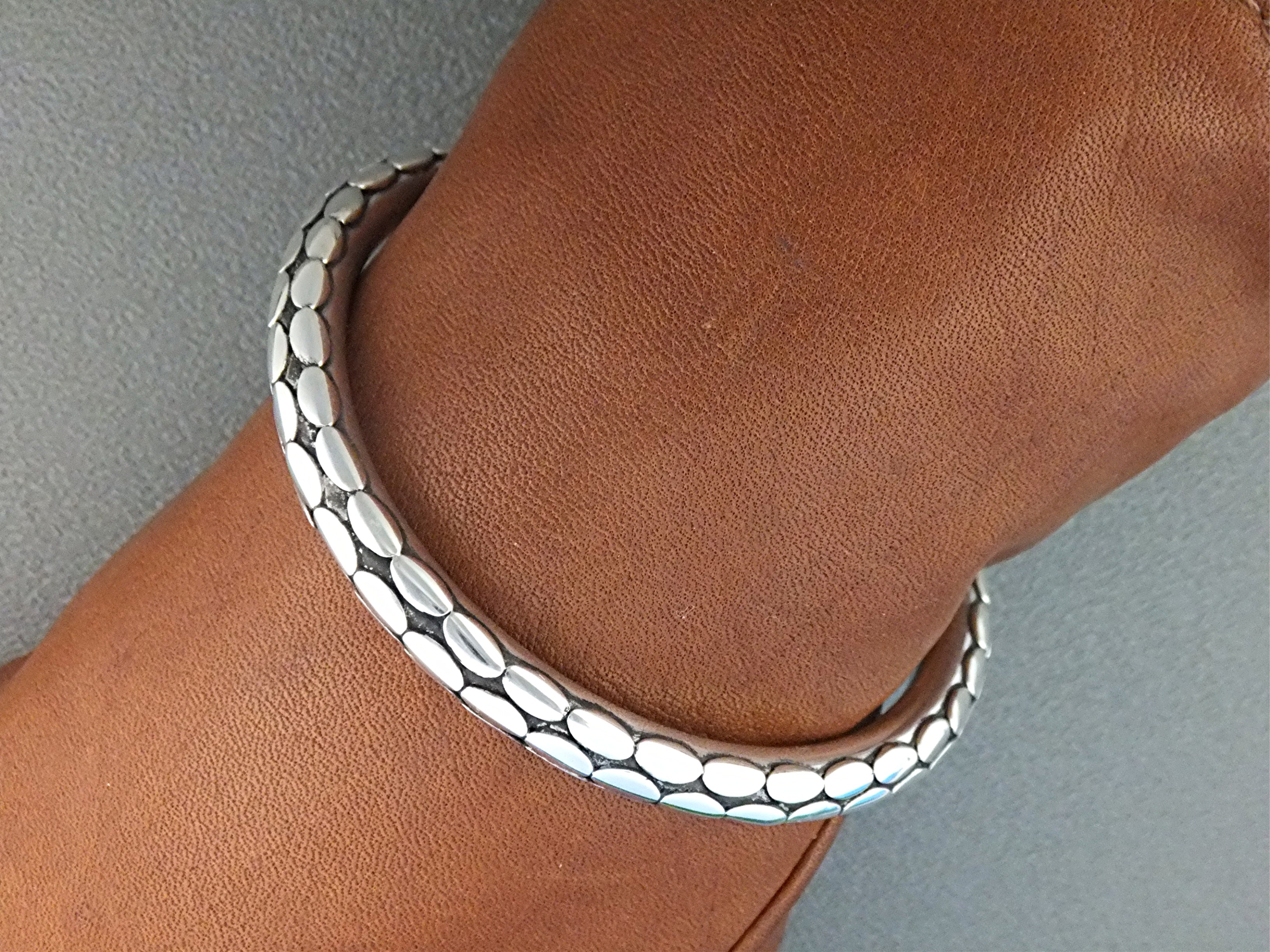 Bracelet Sterling Silver Oval Dot John Hardy Look Bali