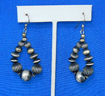 Navajo Pearls Sterling Silver Hook Earrings