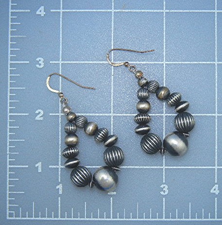 Navajo Pearls Sterling Silver Hook Earrings