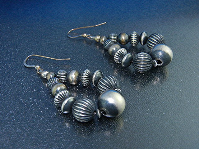 Navajo Pearls Sterling Silver Hook Earrings