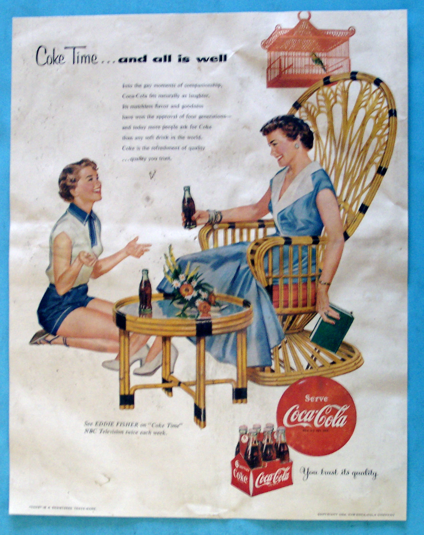 1954 Coca Cola (Coke) with Woman Talking to a Girl