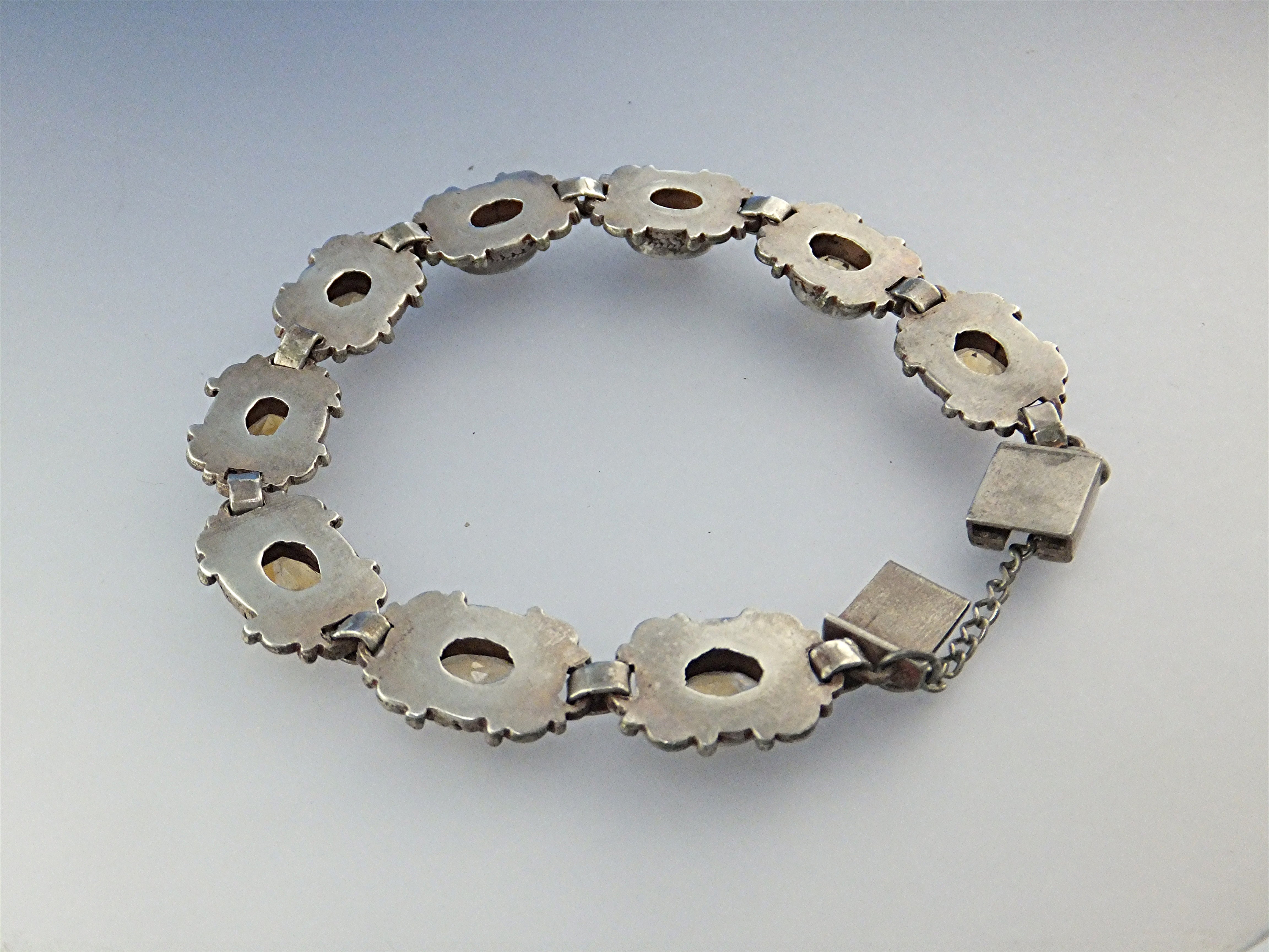 Bracelet Sterling Silver Citrine Push Clasp