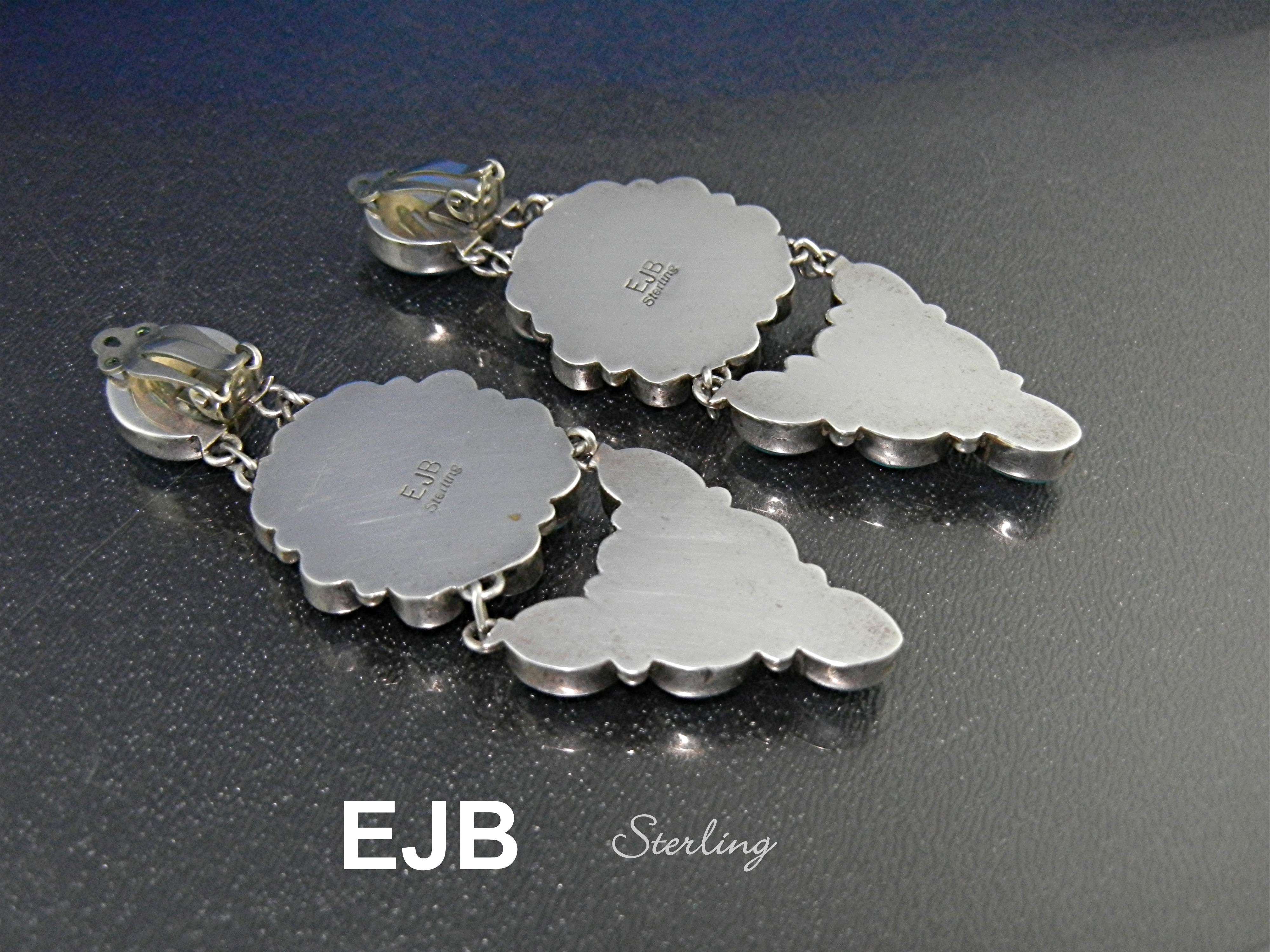 Navajo Sleeping Beauty Turquoise Sterling Silver Earrin