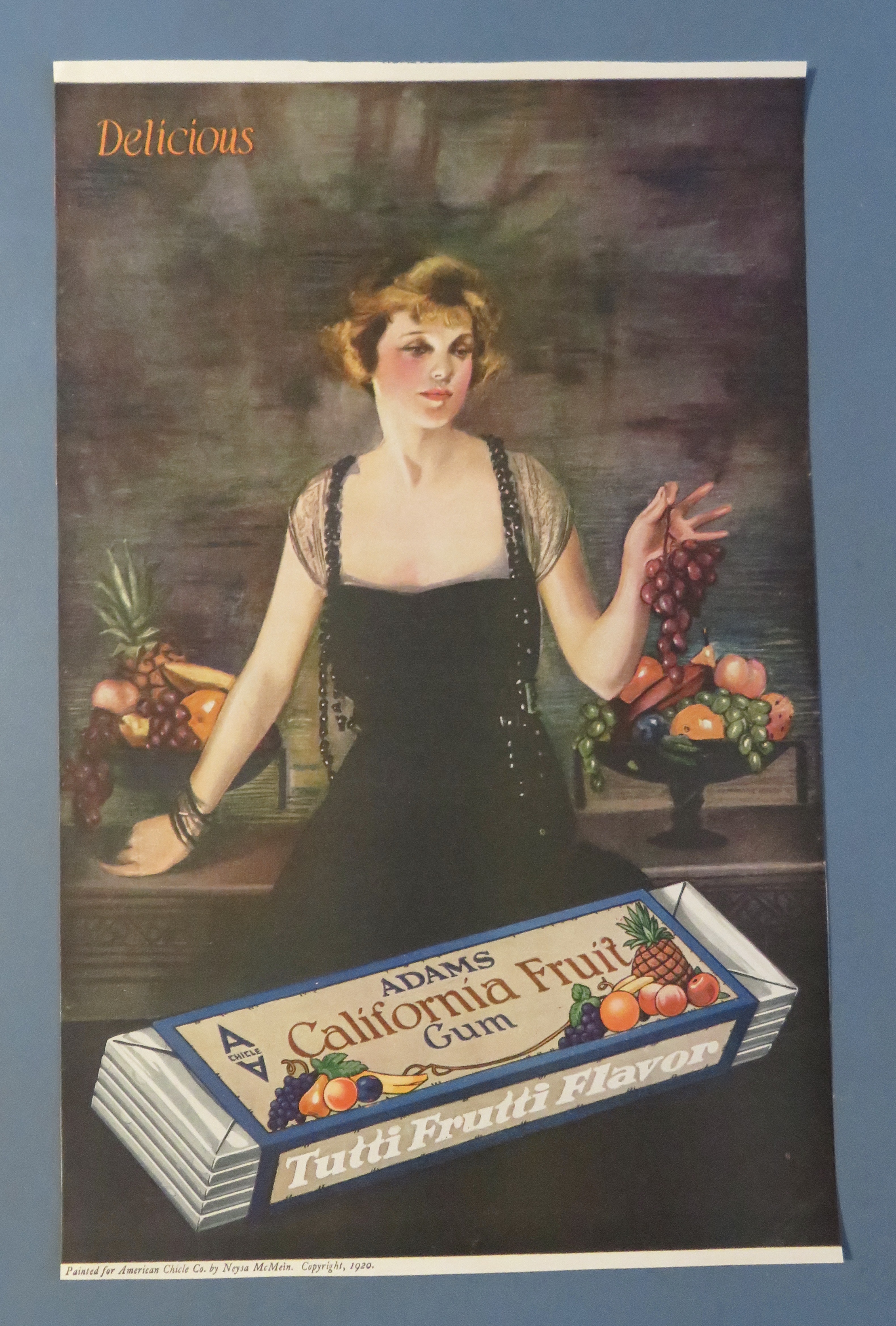 1920 Adams California Fruit Chewing Gum with Woman