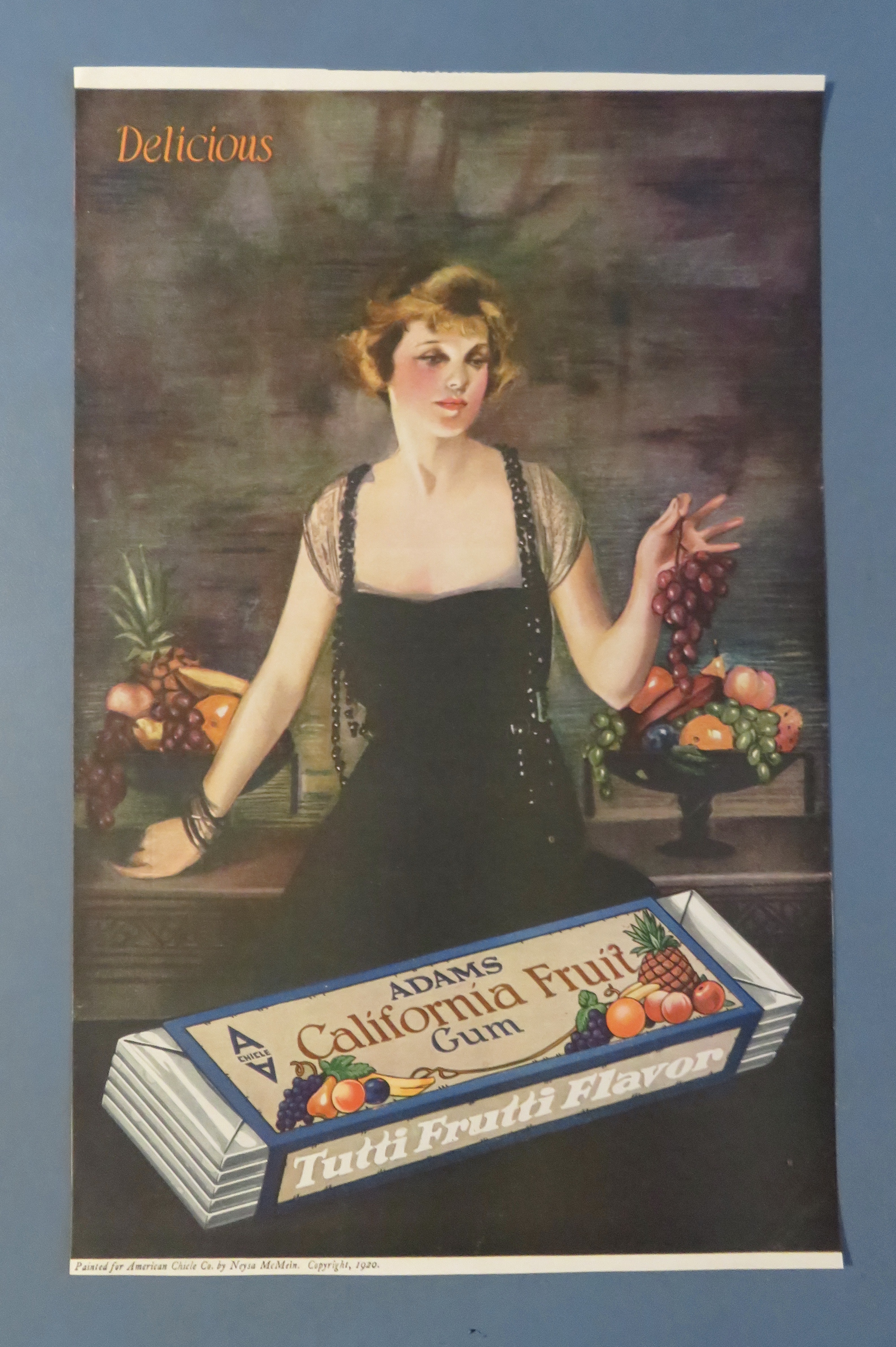 1920 Adams California Fruit Chewing Gum with Woman