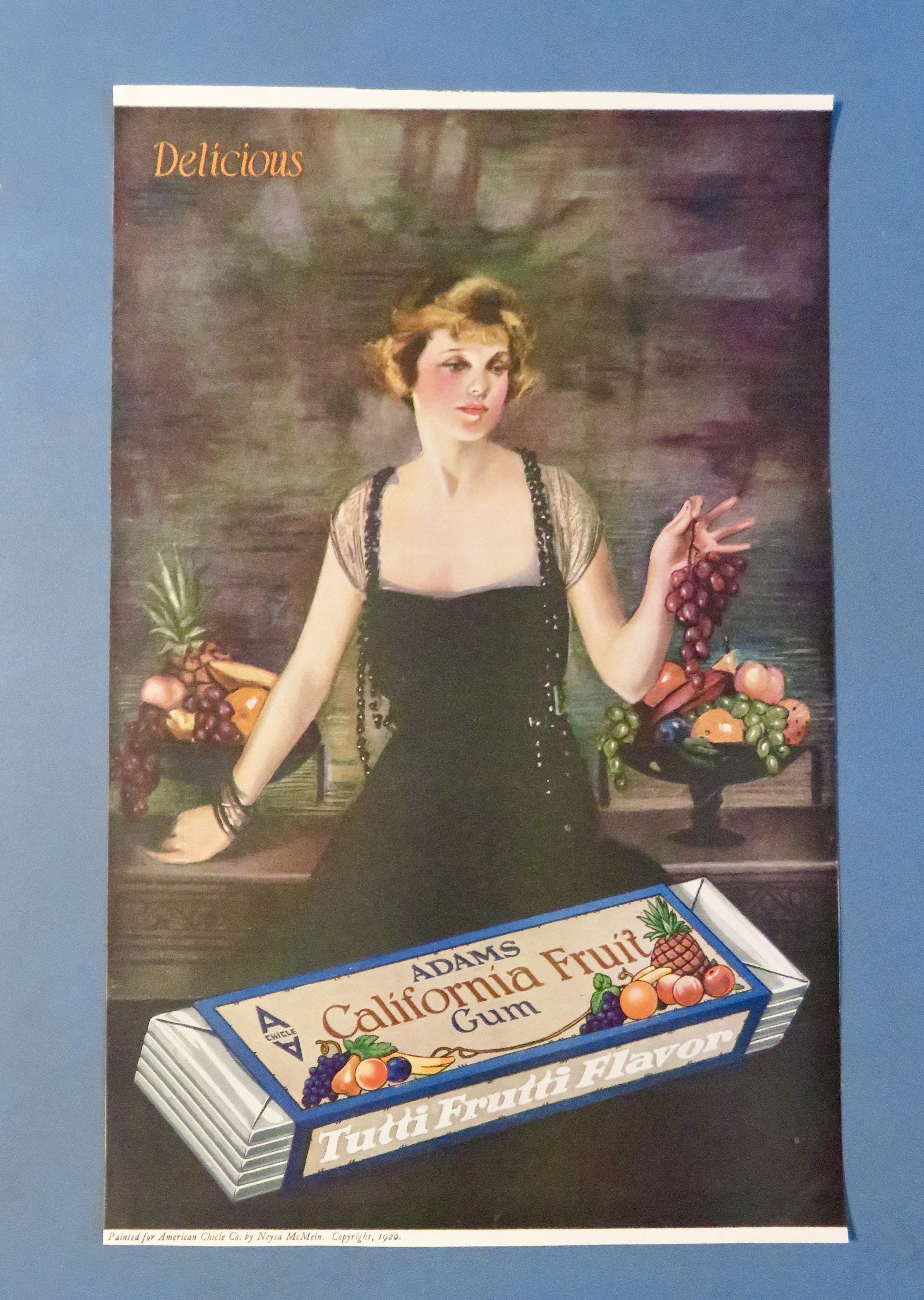 1920 Adams California Fruit Chewing Gum with Woman