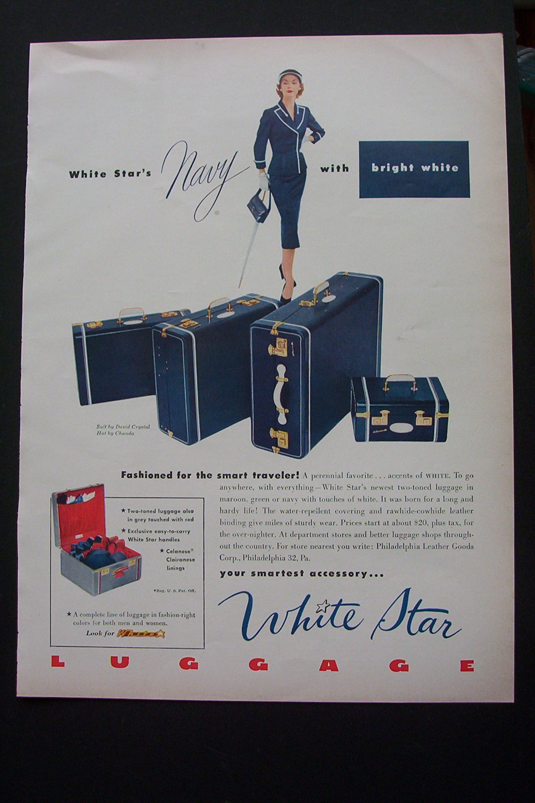 1951 White Star Luggage with Bright White Luggage