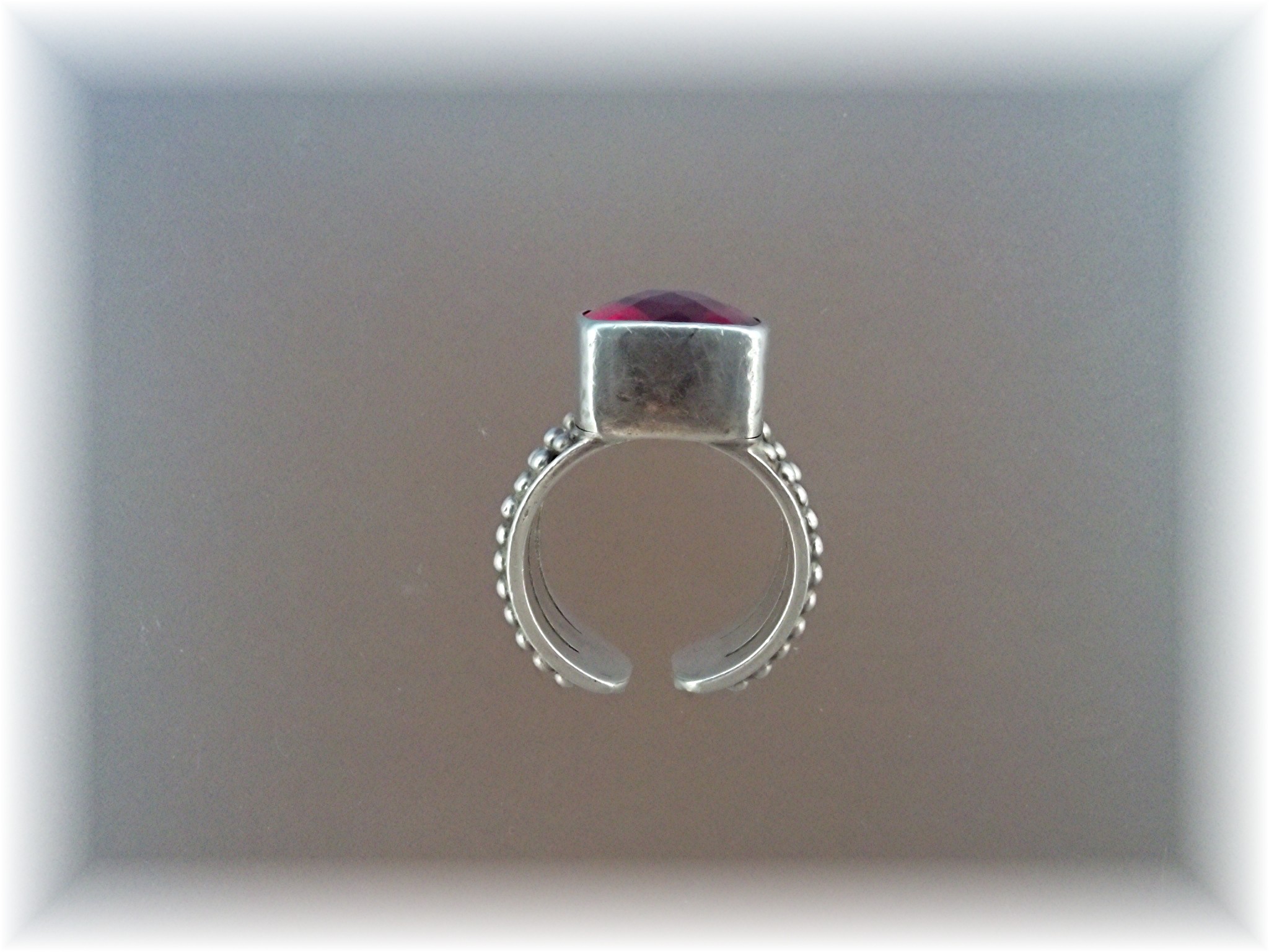 Ring Sterling Silver Watermelon Crystal By Designer SAJ
