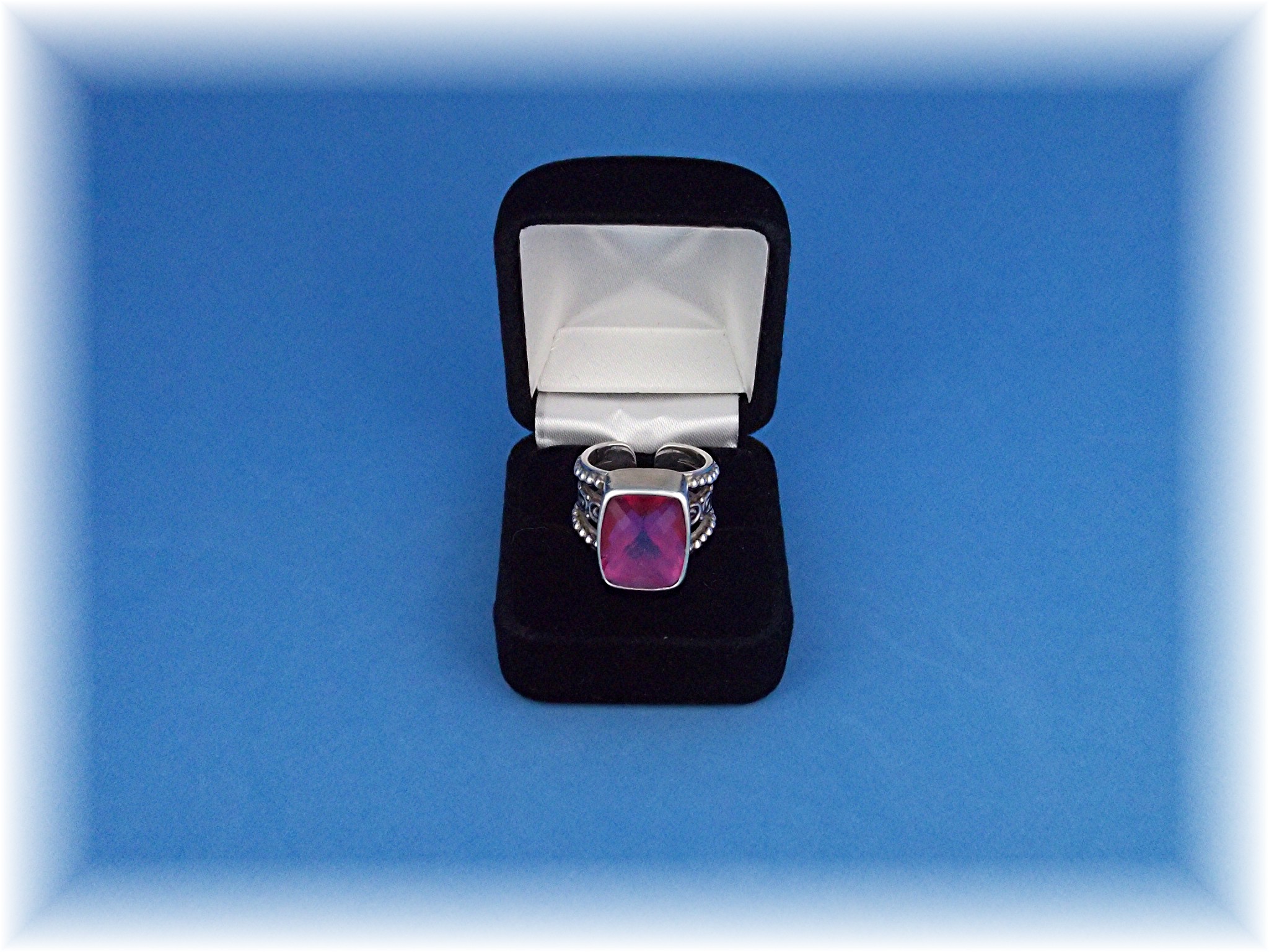 Ring Sterling Silver Watermelon Crystal By Designer SAJ