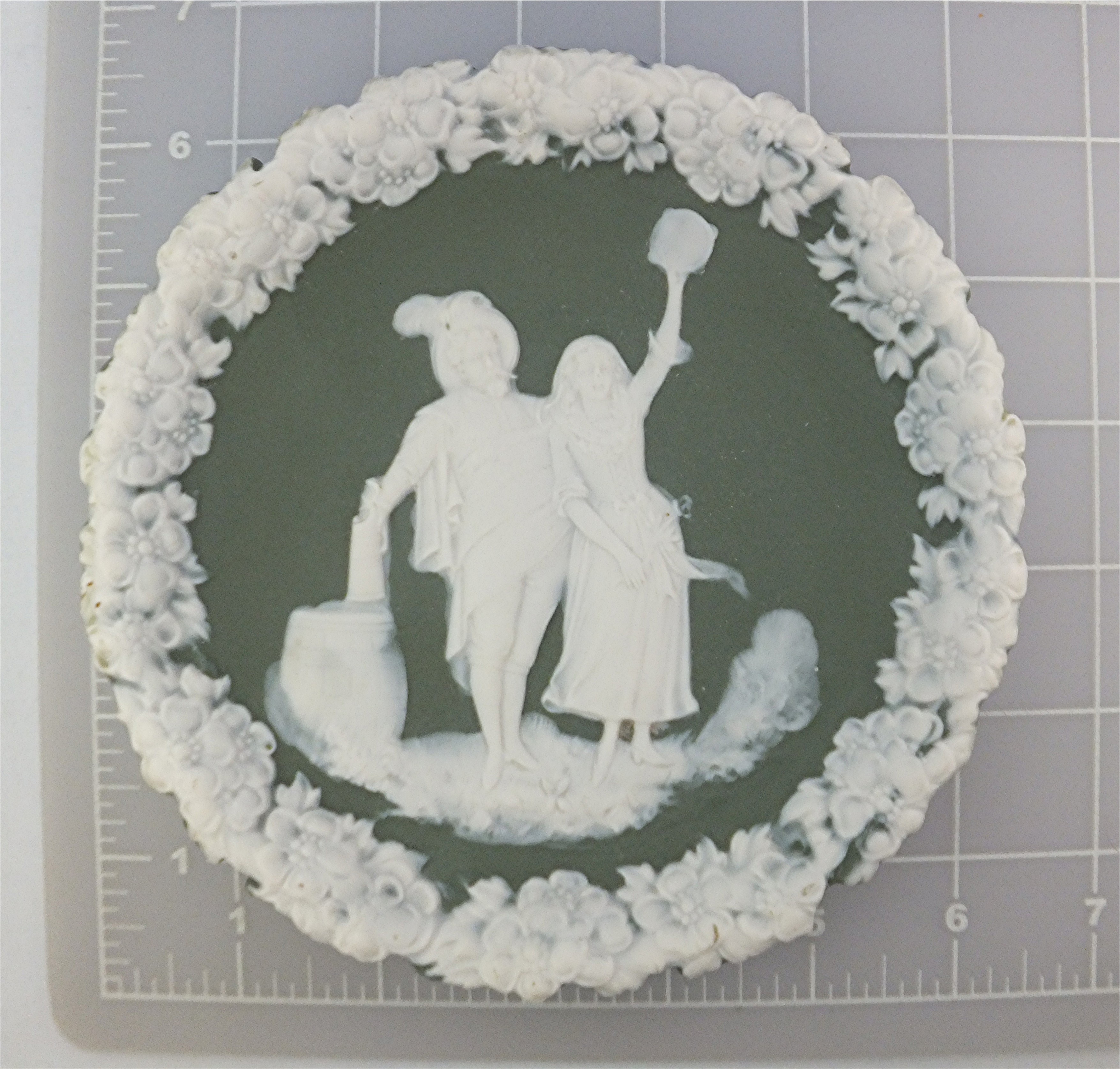 Vintage Schafer & Vater Jasperware Plaque