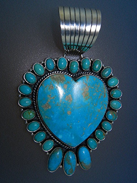 Dan Dodson Sterling Silver Kingman Turquoise Pendant