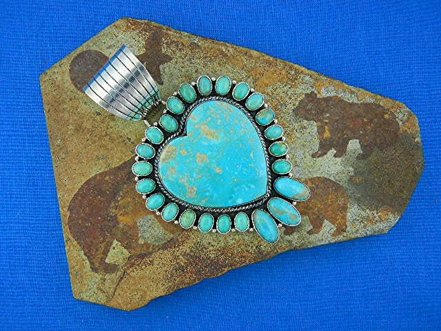 Dan Dodson Sterling Silver Kingman Turquoise Pendant