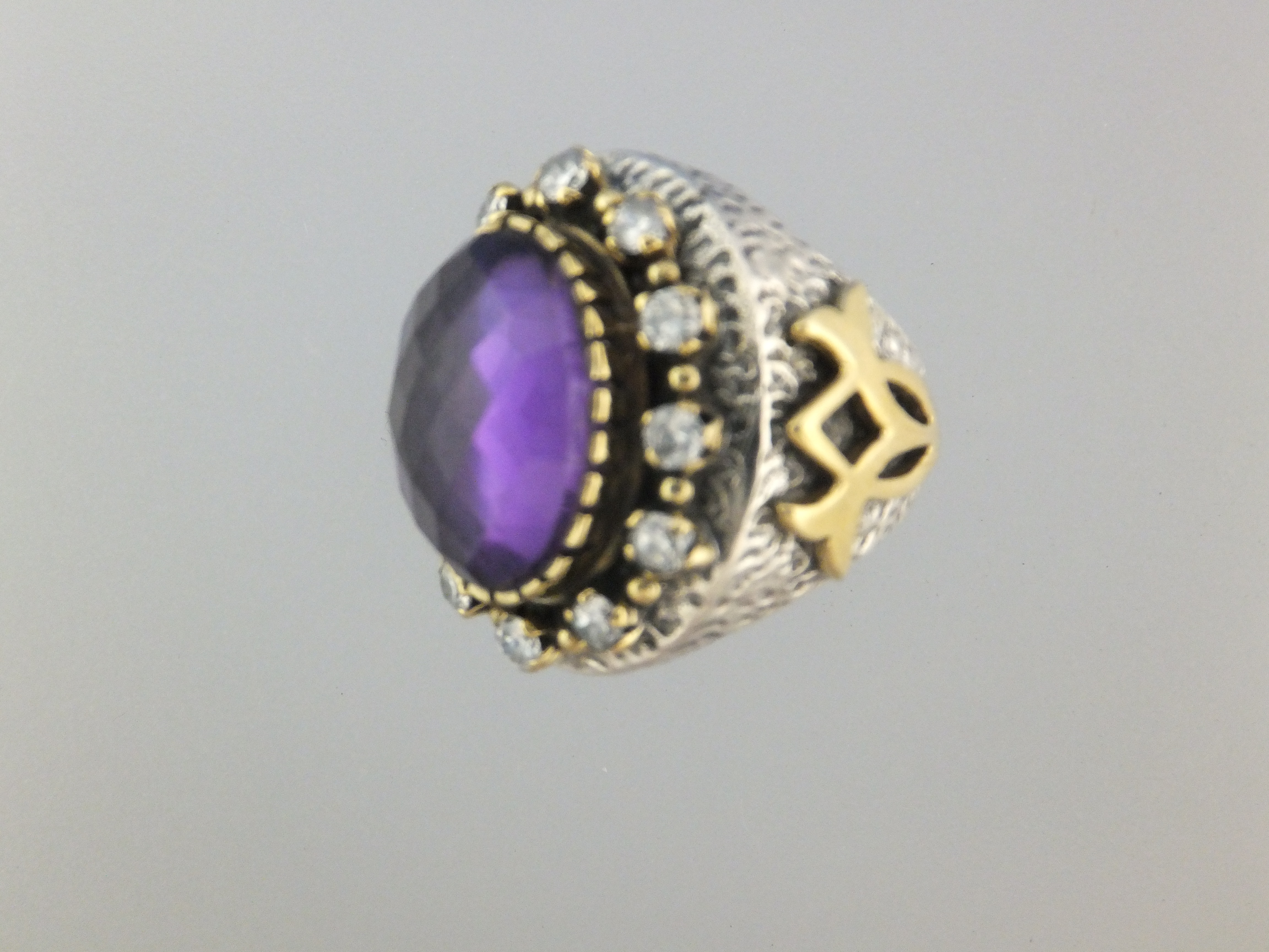 Ring Amethyst White Topaz Amethyst Sterling Silver