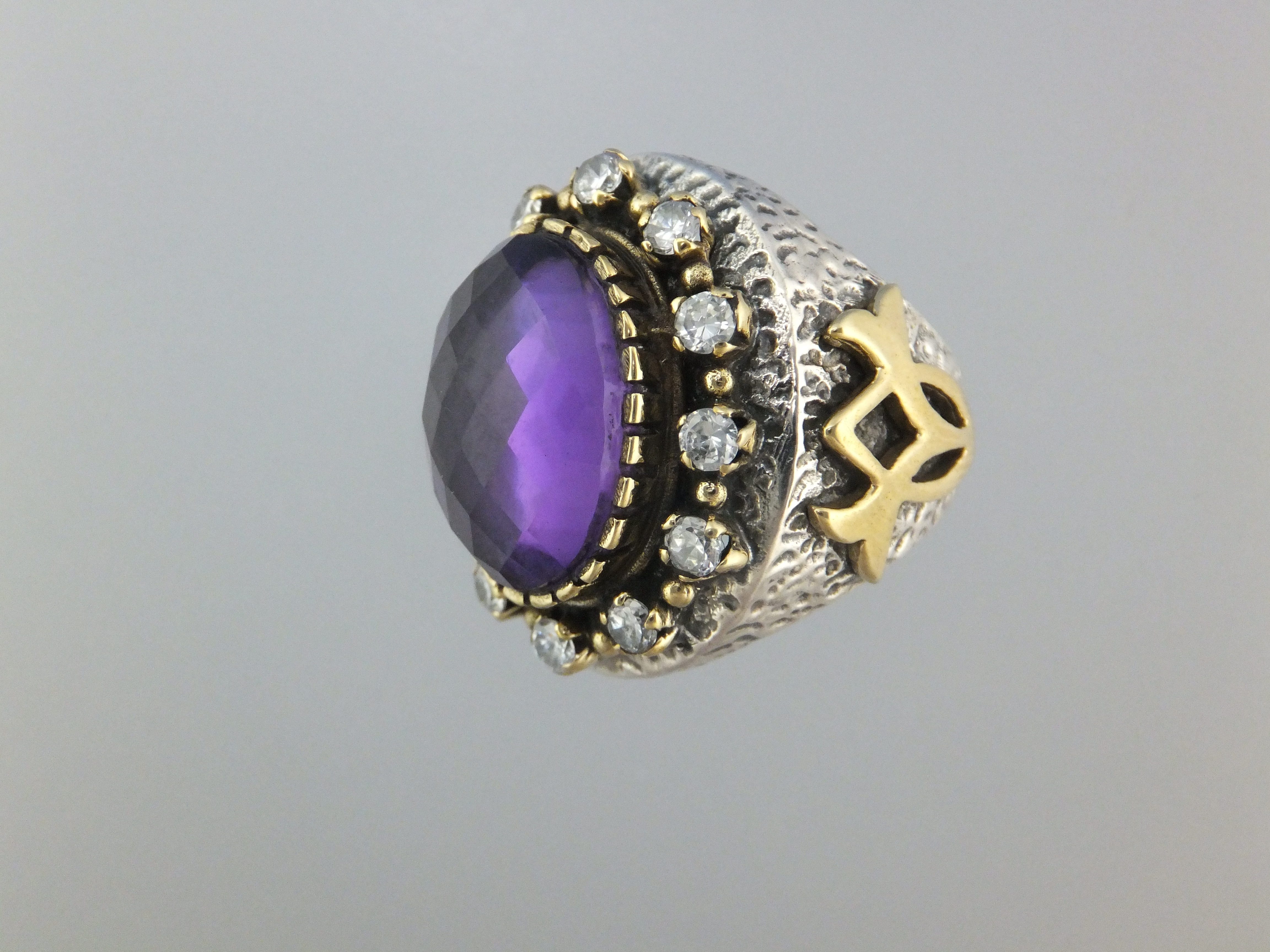 Ring Amethyst White Topaz Amethyst Sterling Silver