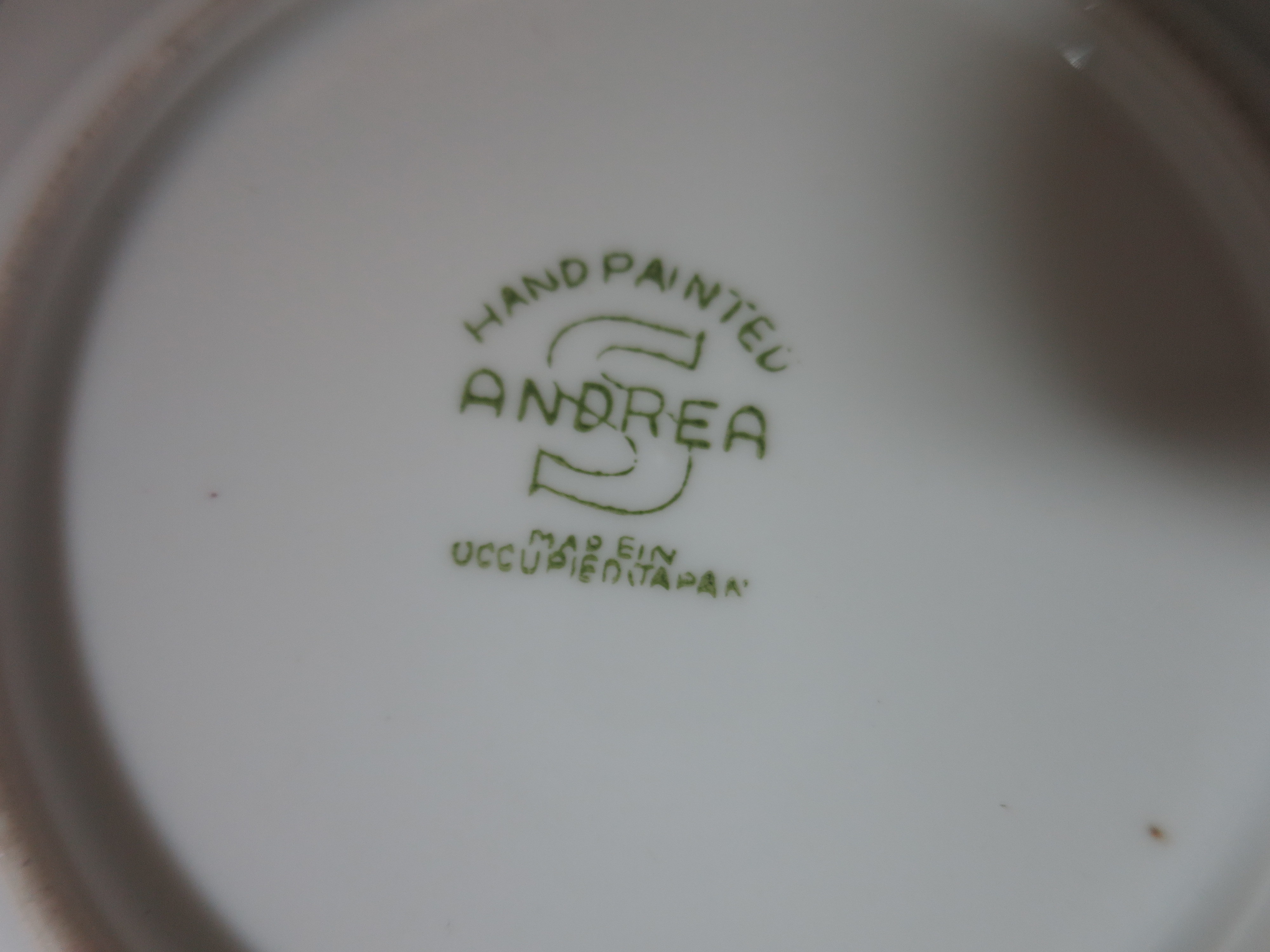 Occupied Japan Hand Painted Ashtray Andres Sadek Gent Lady